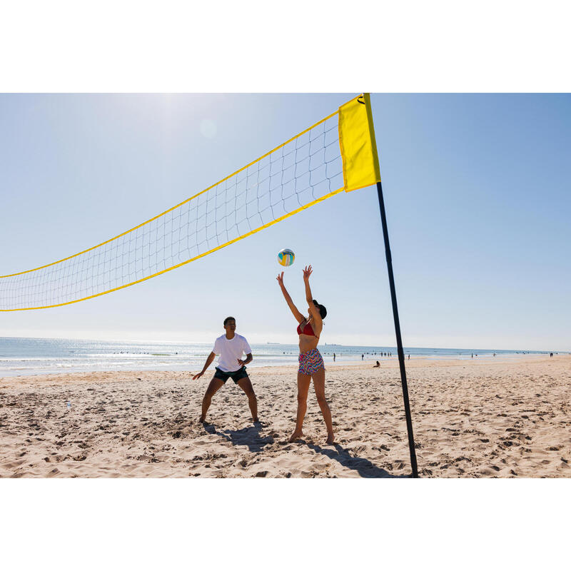 Rede e Postes Voleibol de Praia BV500 Ajustáveis Amarelo (Conjunto)