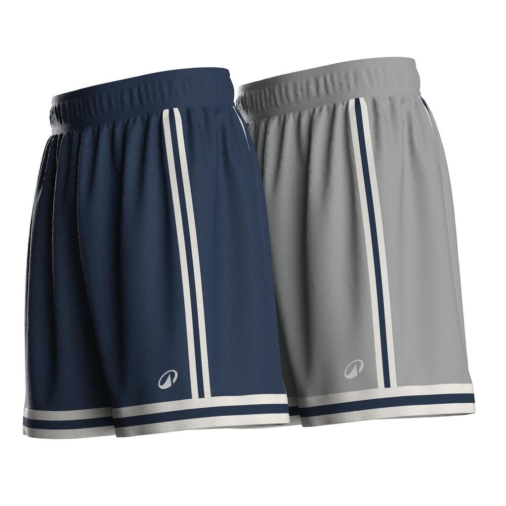 Short de Basketball réversible Adulte - SHORT 500 bleu gris