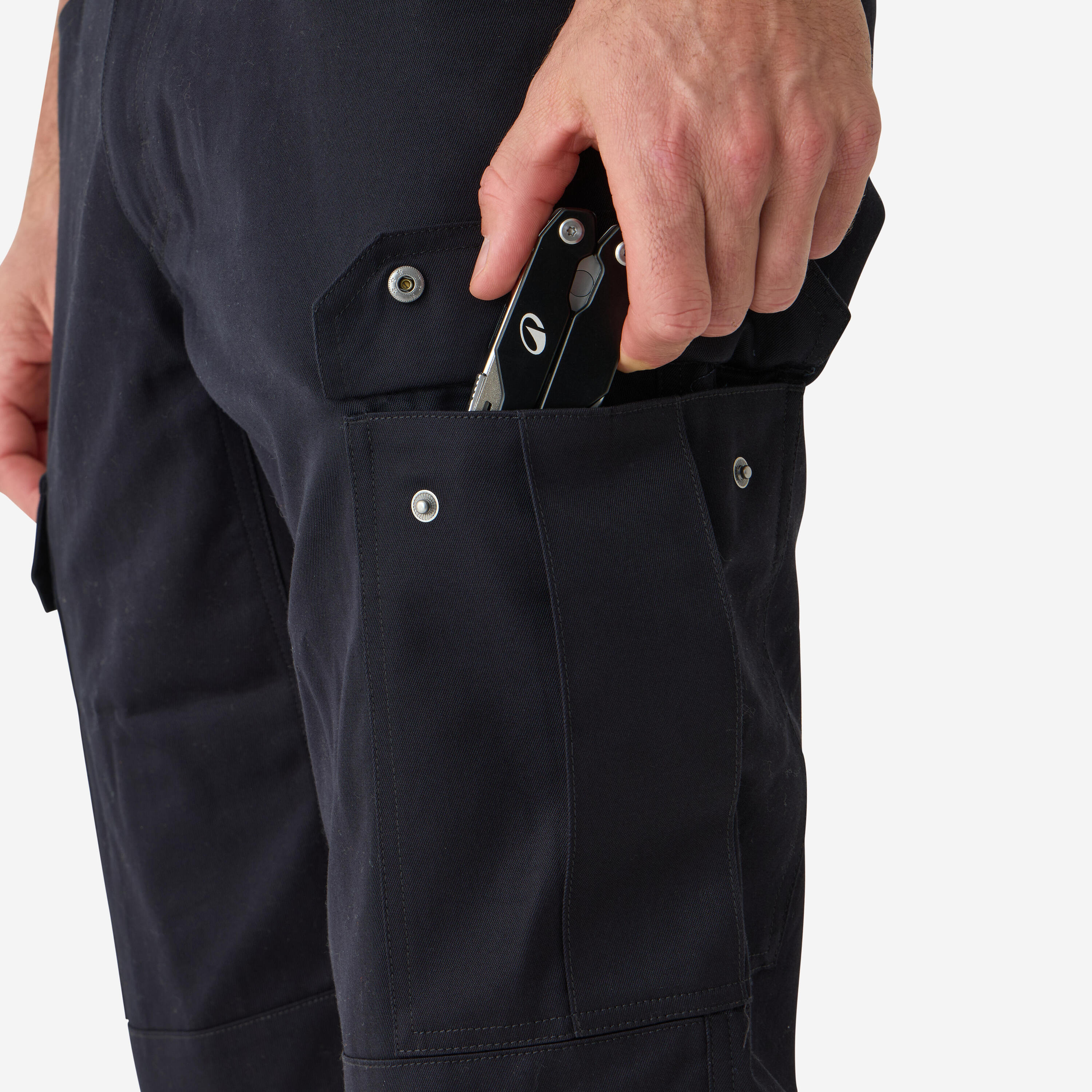 Pantalon cargo de chasse résistant homme, Steppe 500 noir 4/13