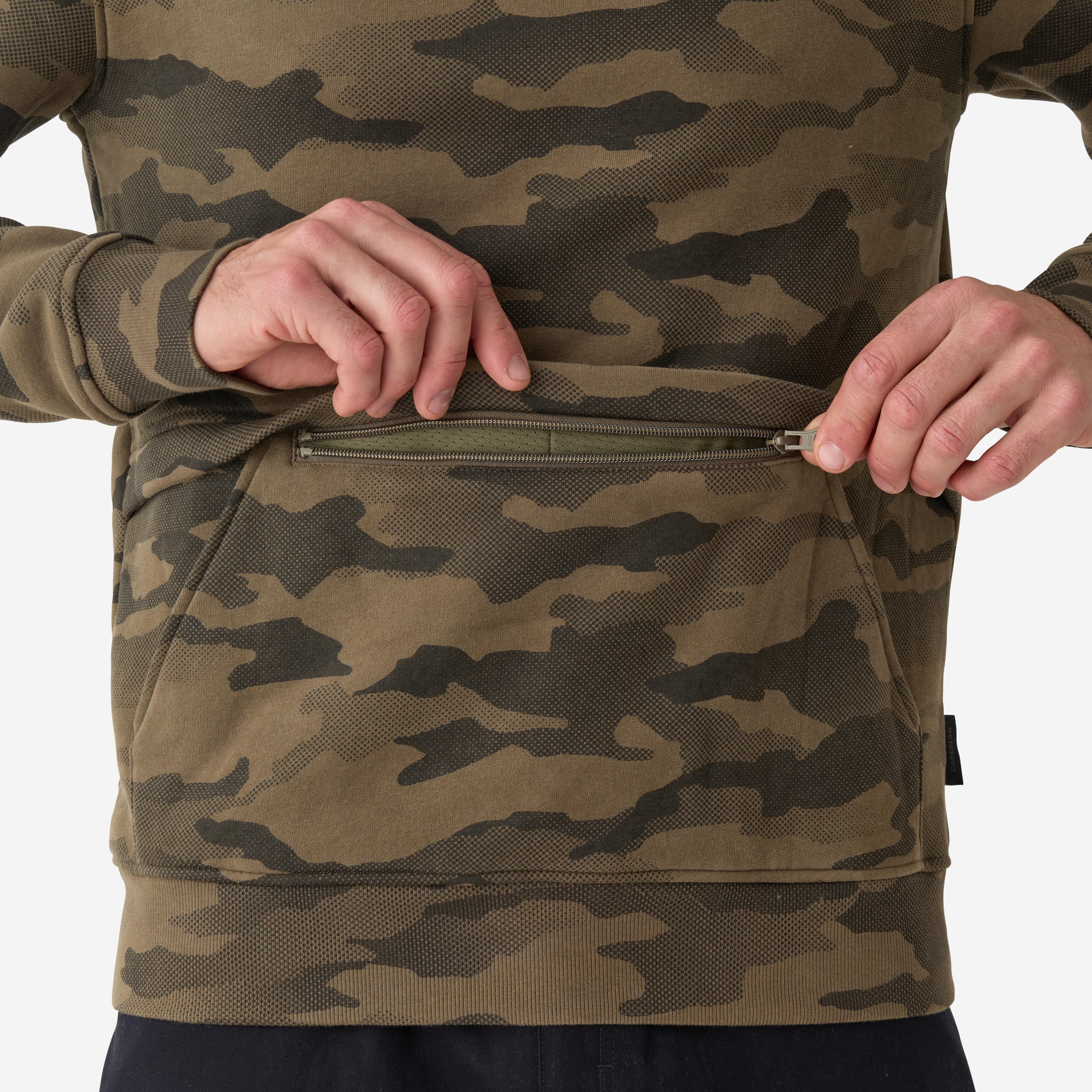 Chandail à capuchon homme, 500 camouflage - SOLOGNAC