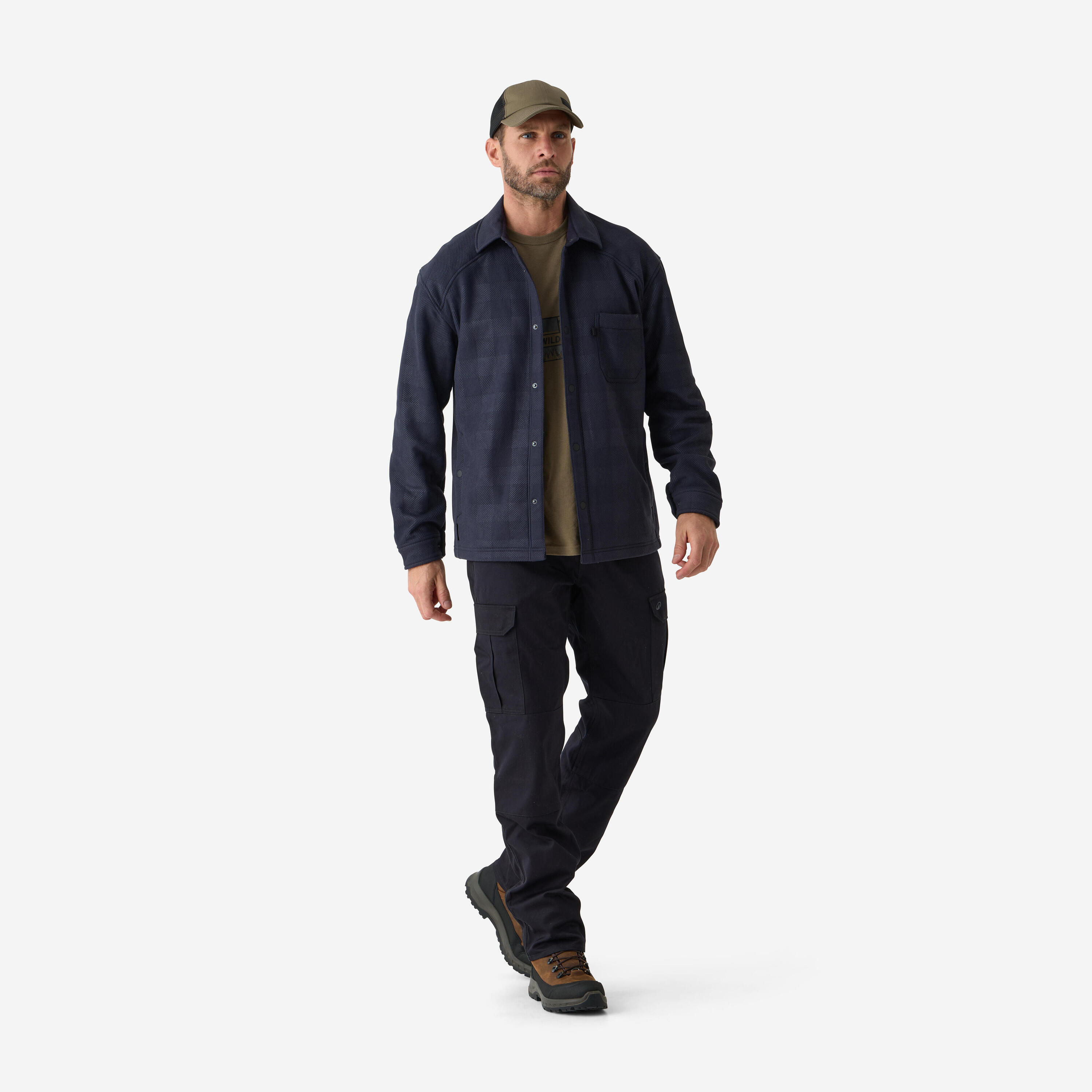 Pantalon cargo de chasse résistant homme, Steppe 500 noir 3/13