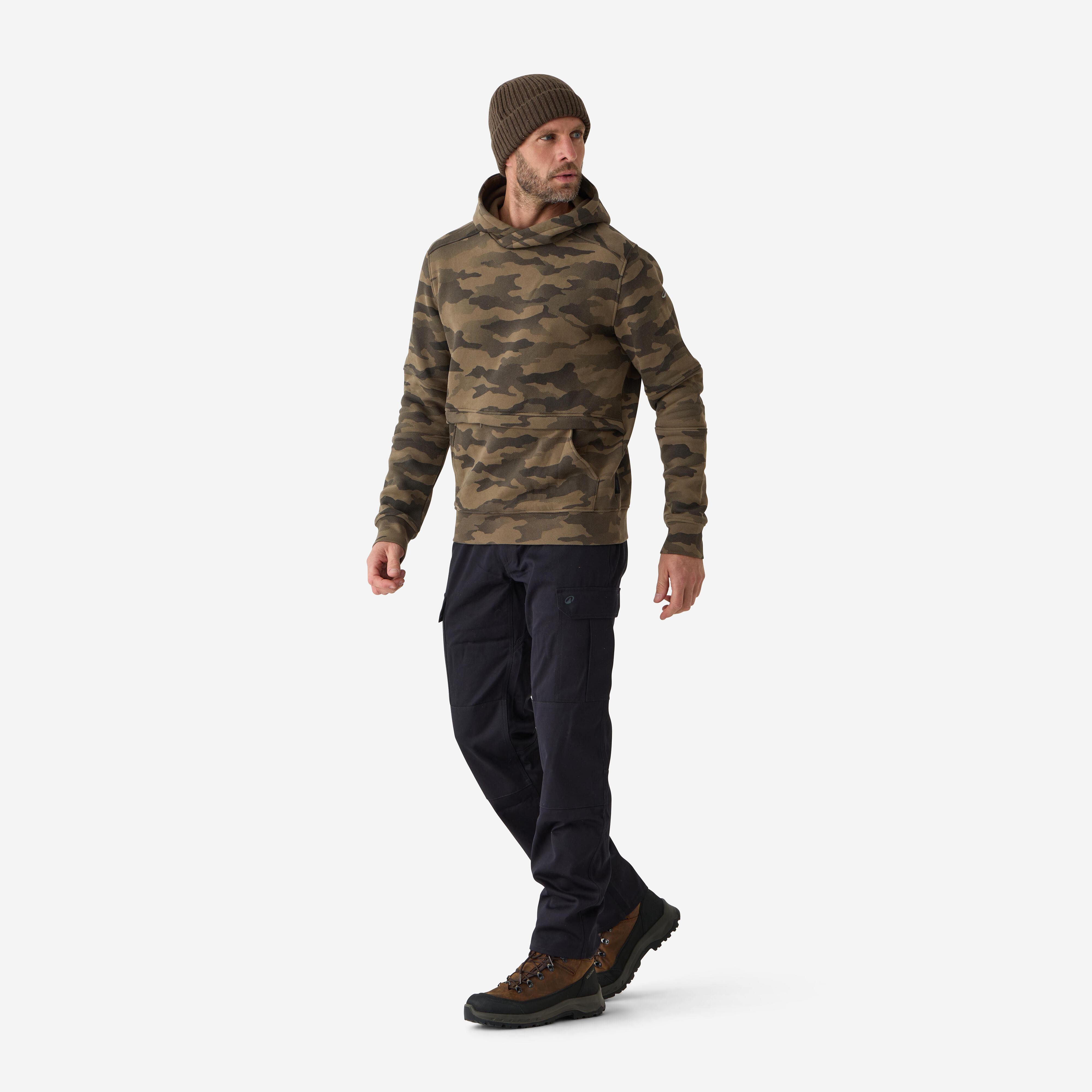 Chandail à capuchon homme, 500 camouflage - SOLOGNAC