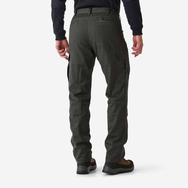Pantalon cargo rezistent Stepă 500 bumbac 100% Verde