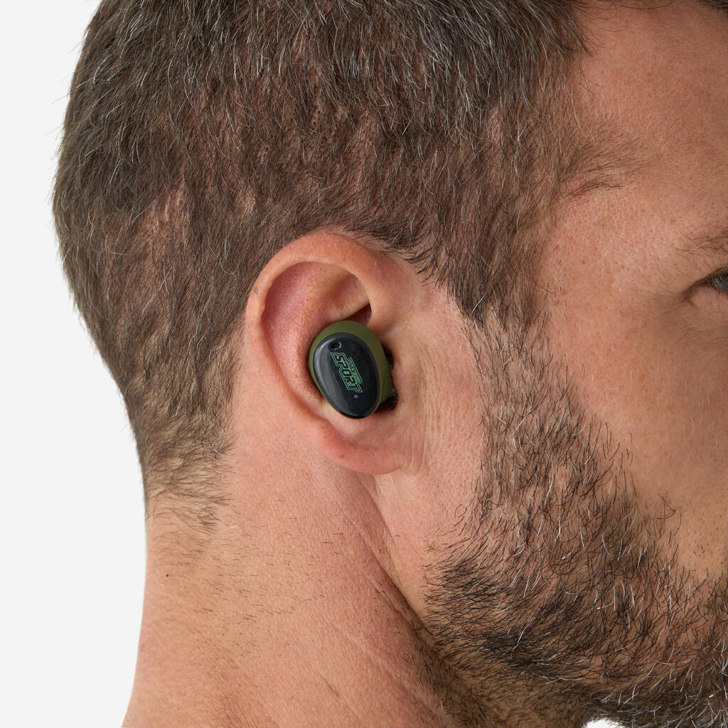 Caliber electronic hearing protection earplugs green