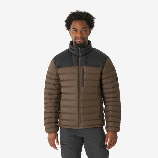 Doudoune en duvet de trek montagne - Noir/Marron - MT500 -10 °C - Homme