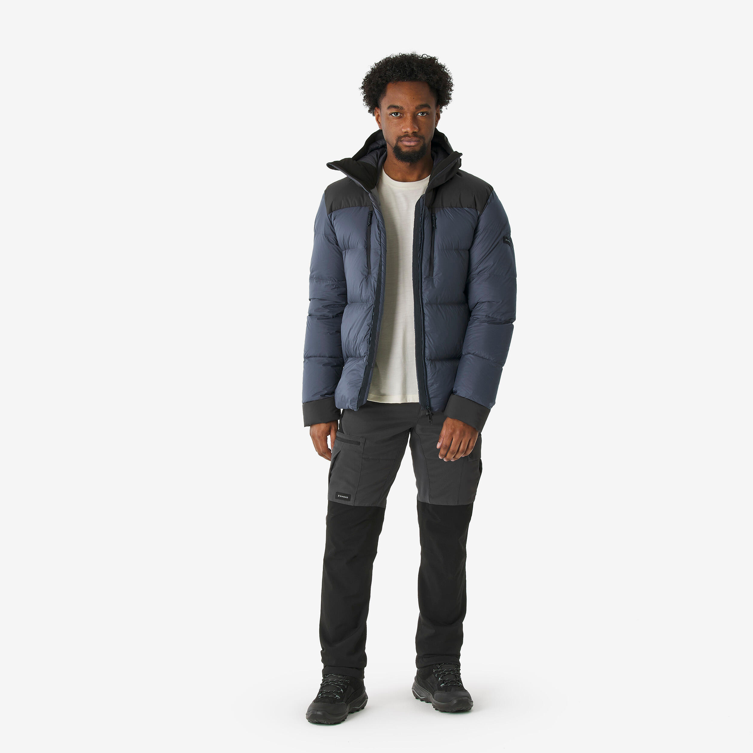 Men’s Hooded Down Jacket -20°C, MT900 - Grey