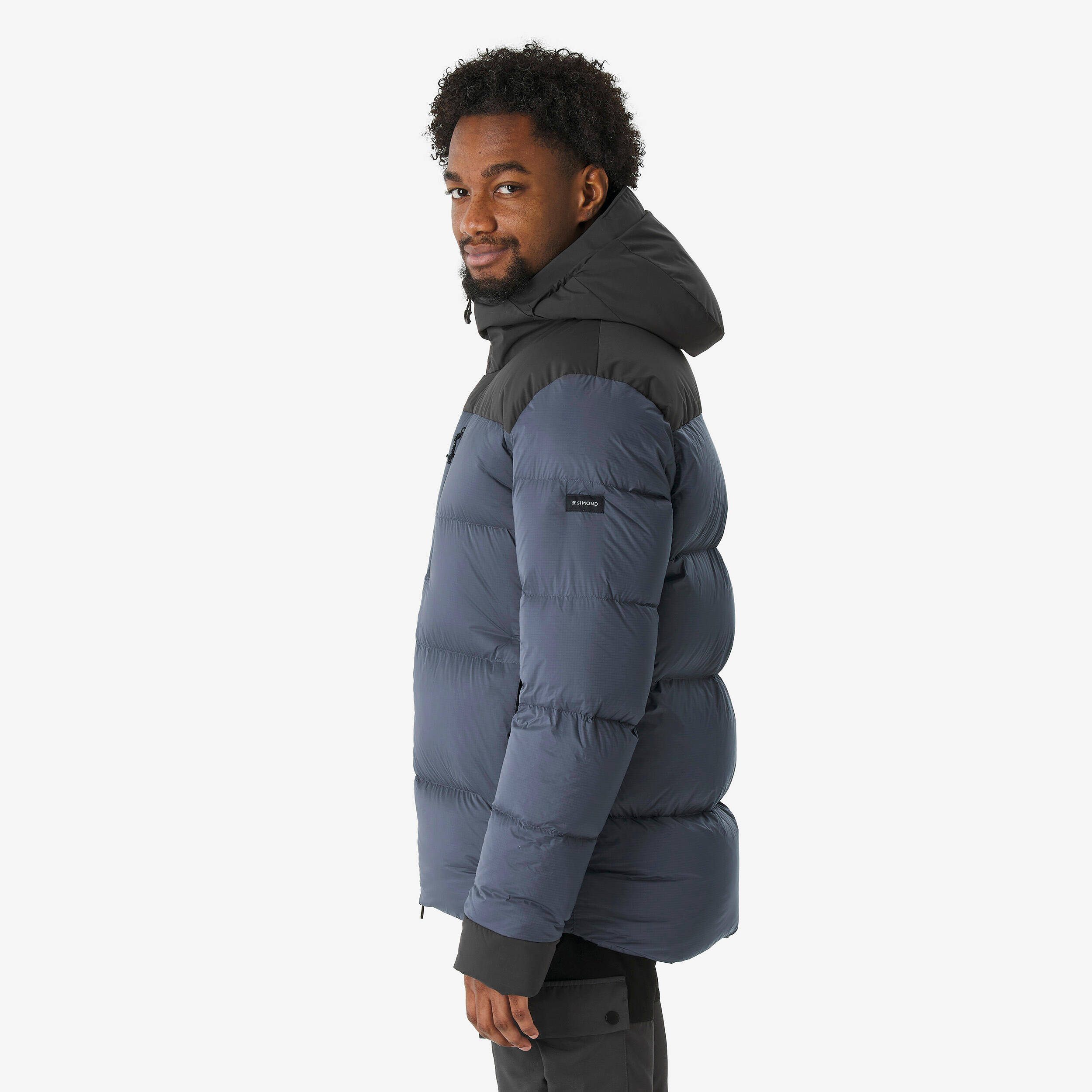 Men’s Hooded Down Jacket -20°C, MT900 - Grey -  5