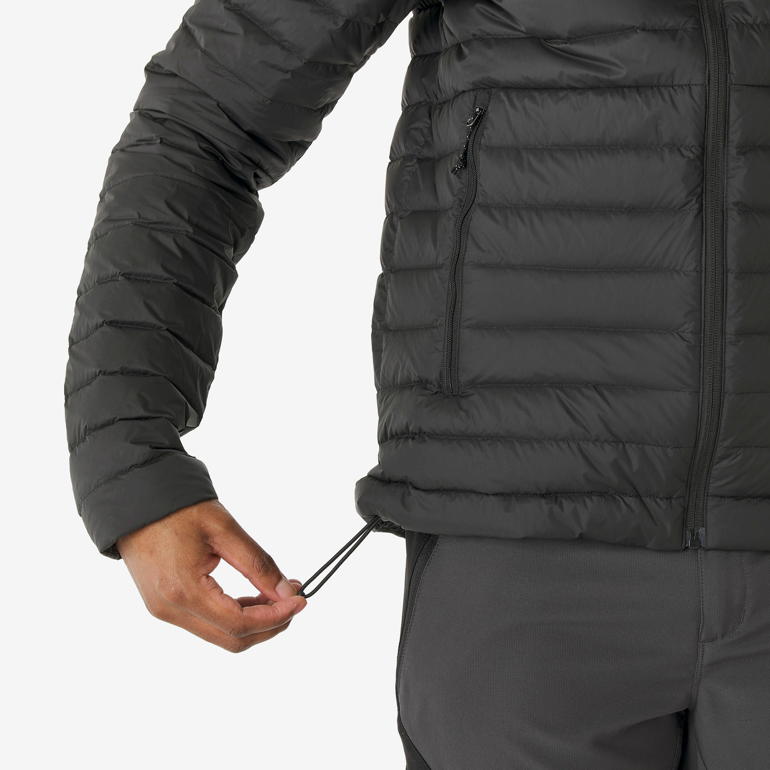 Men’s recycled trekking down jacket -3°C, MT100 - Black