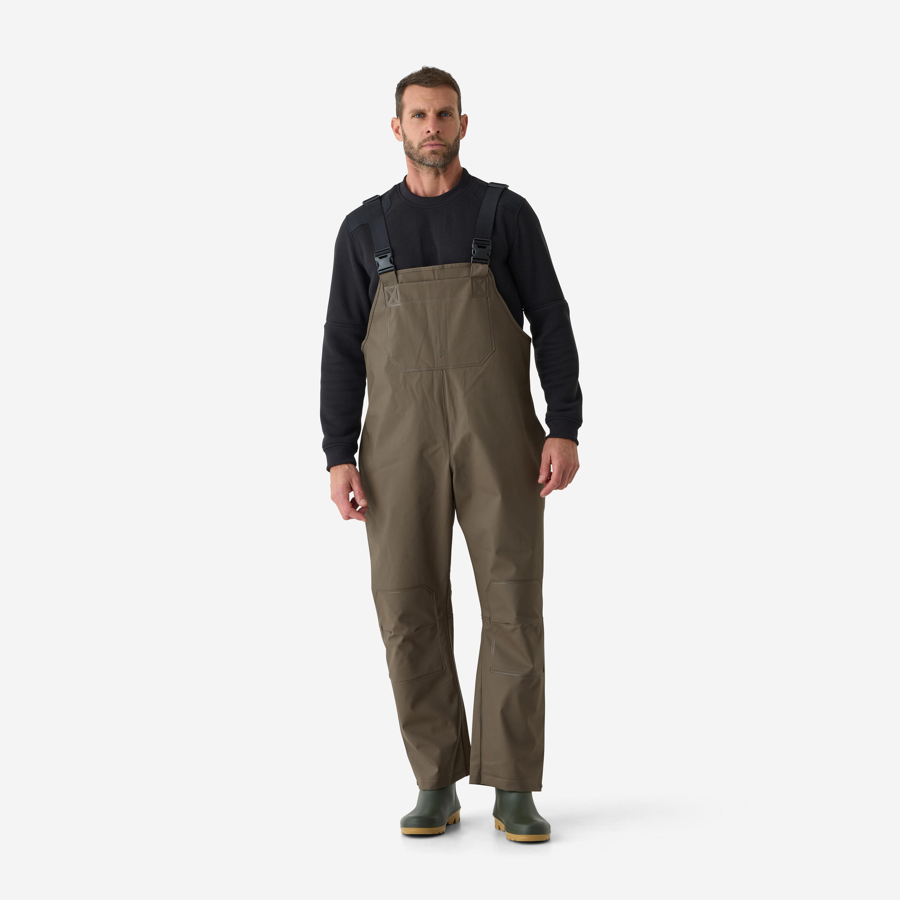 SOLOGNAC Latzhose 500 wasserdicht winddicht grün 
