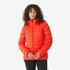 Women’s hooded down trekking jacket -10°C, MT500 - Red