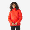 Women’s hooded down trekking jacket -10°C, MT500 - Red