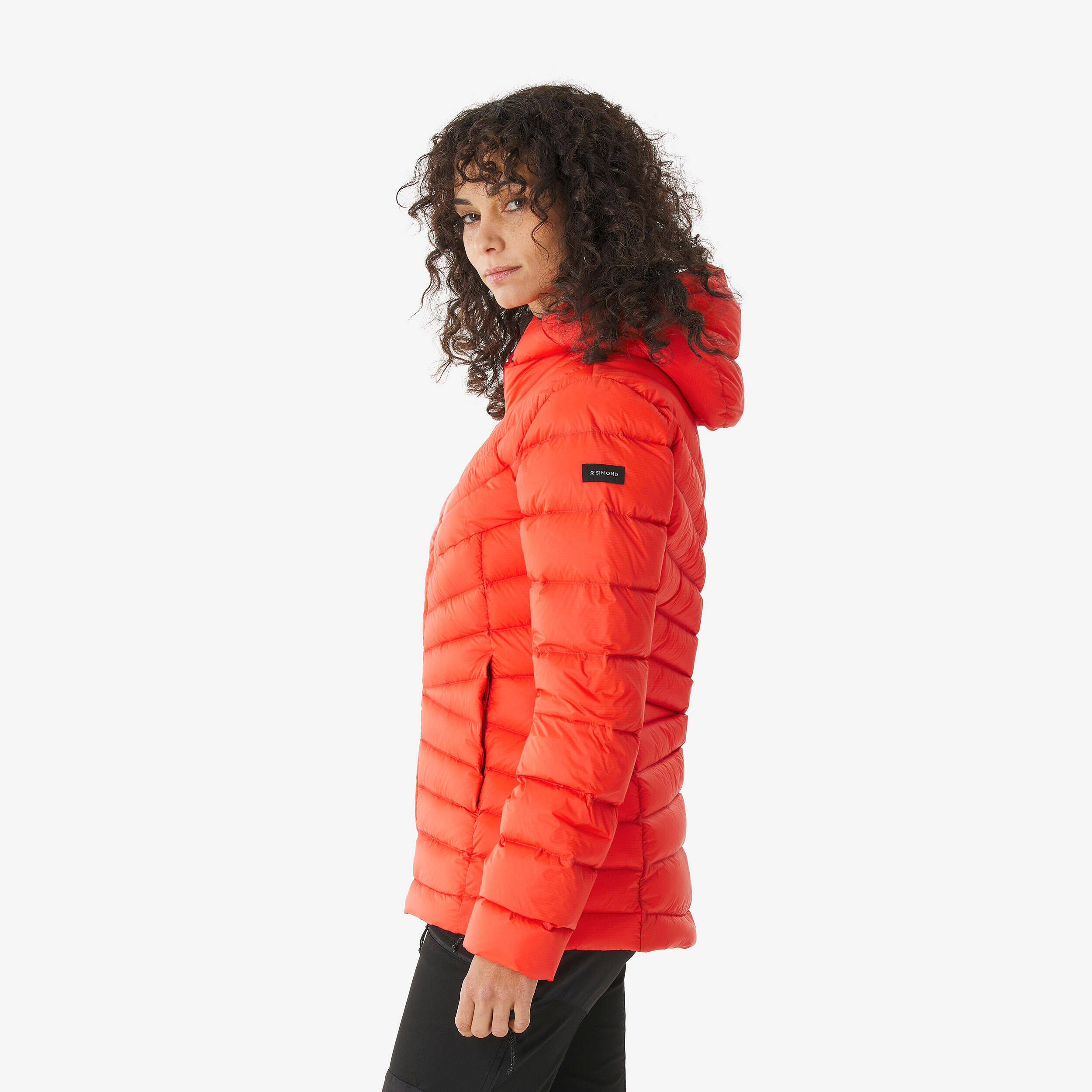 Women’s hooded down trekking jacket -10°C, MT500 - Red -  5
