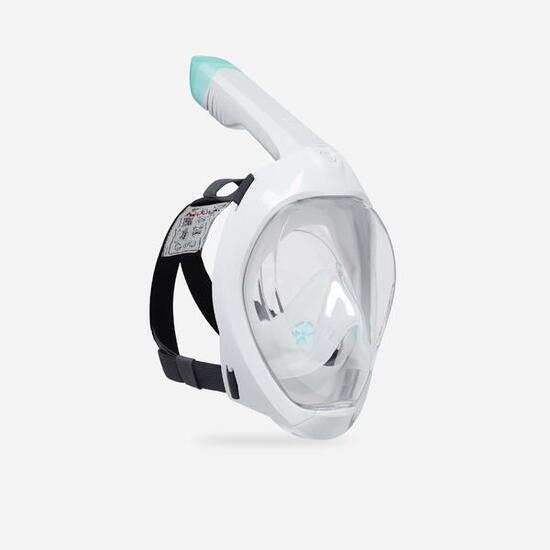 Masque easybreath snorkeling de surface adulte, gris -sans sac-
