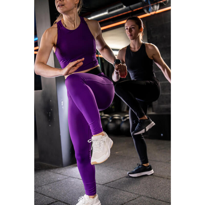 Női fitnesz ujjatlan crop top, testhezálló