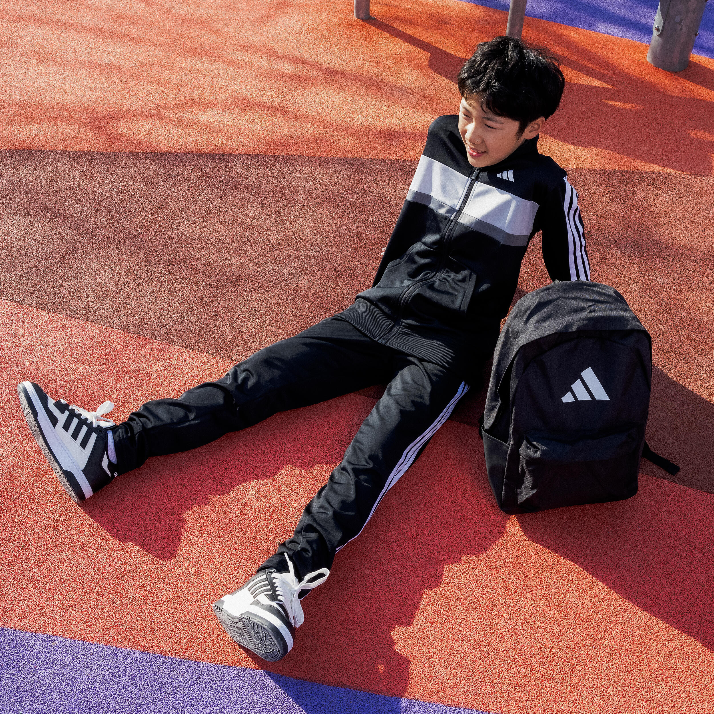 Tuta bambino ginnastica ADIDAS TIBEIRO poliestere nero-bianco 5/13