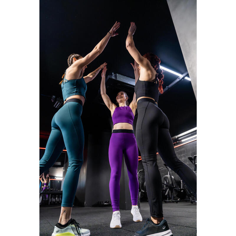 Colanți de fitness cu talie elastică Mov Damă