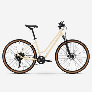 Bicicleta Trekking Cuadro Bajo con Suspensión Actv 500 Amarillo