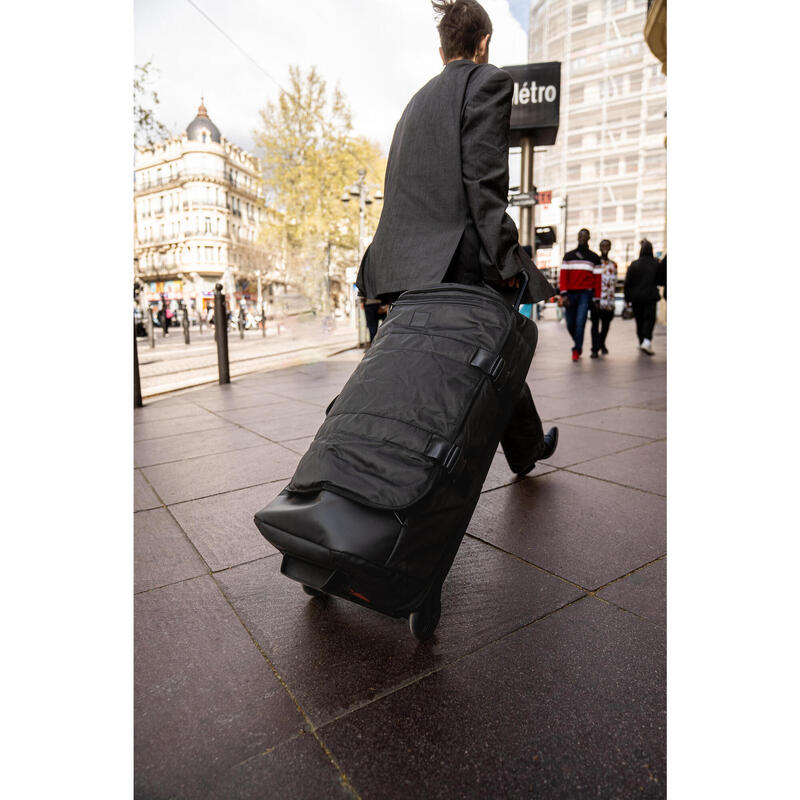 Valise pliable 85L noire Spacesaver, sac de voyage à roulettes
