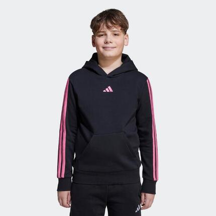 Sweatshirt enfant demi zip, noir et rose