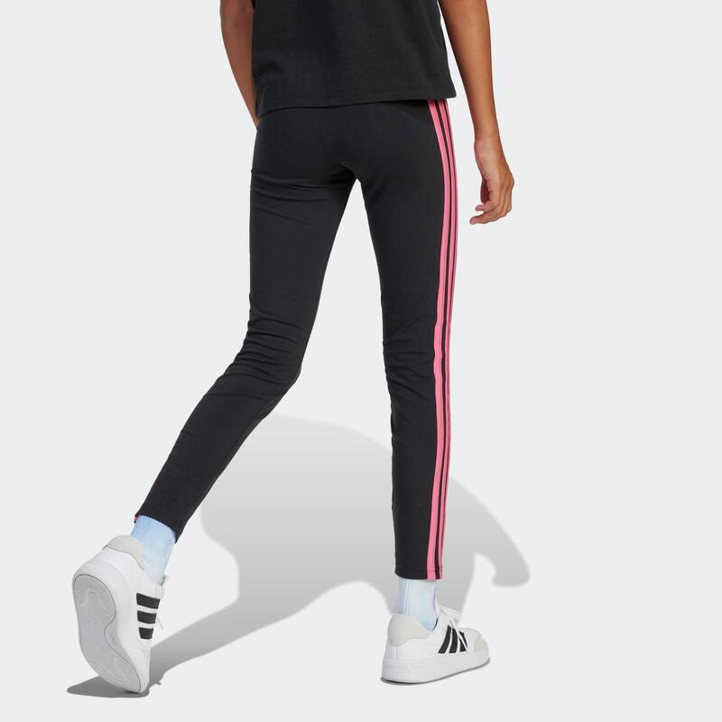 Colanți bumbac ADIDAS Educație fizică Negru-Roz Fete