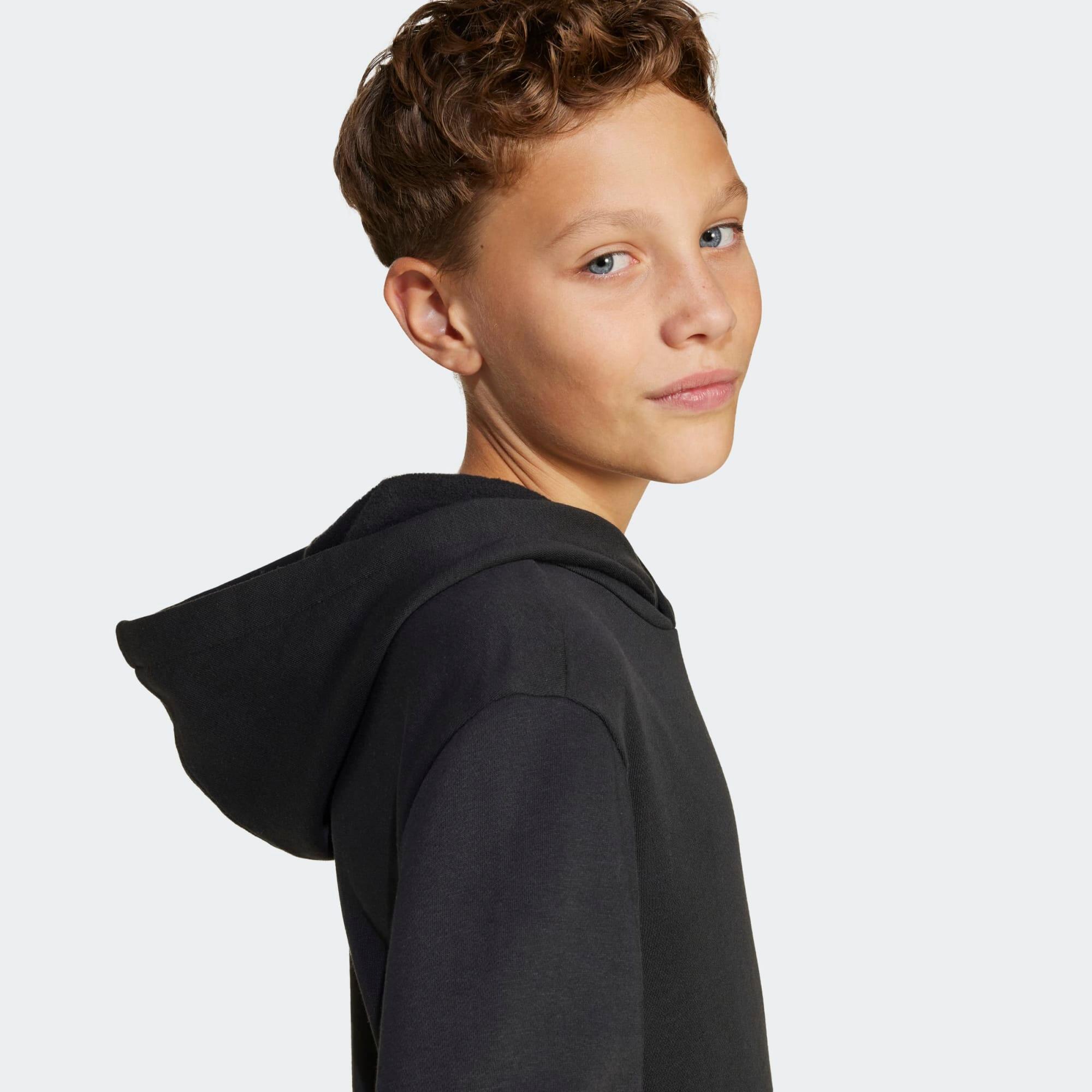 Kinder-Hoodie aus Baumwolle, schwarz 5/7