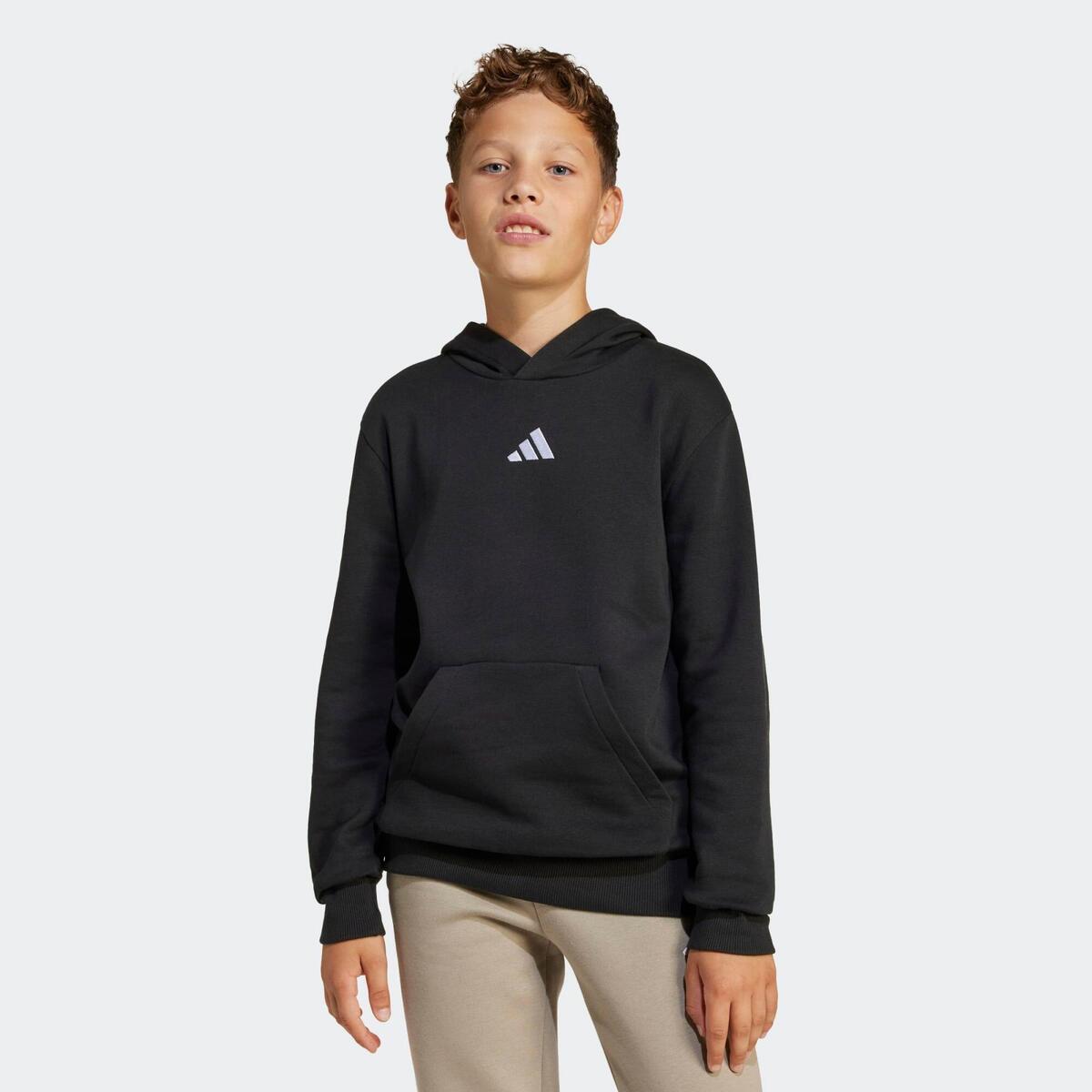 Sweat à capuche enfant en coton, noir