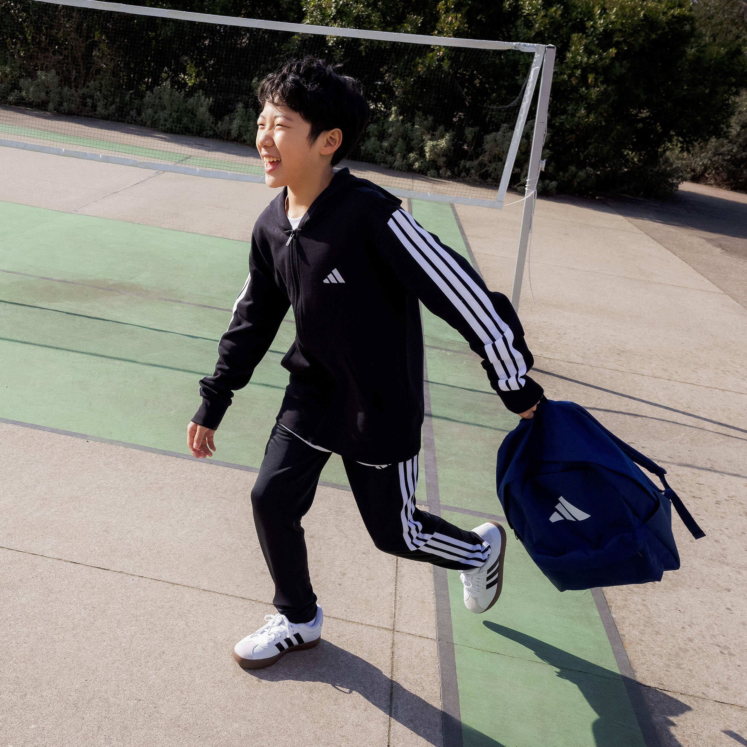 Felpa ADIDAS bambino ginnastica con cappuccio pesante nera 7/11