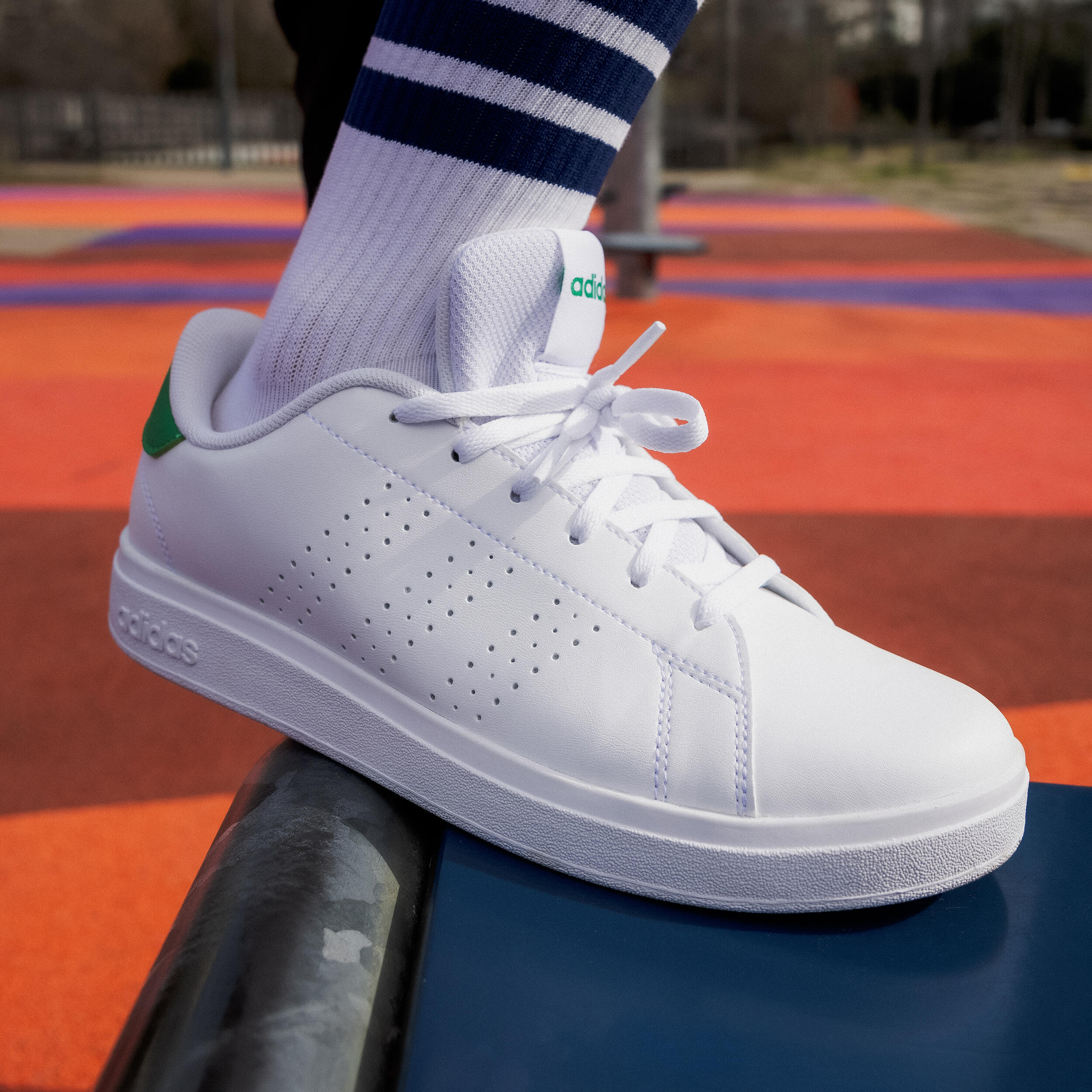 Scarpe da ginnastica ADIDAS bambino ADVANTAGE bianco-verde 5/13