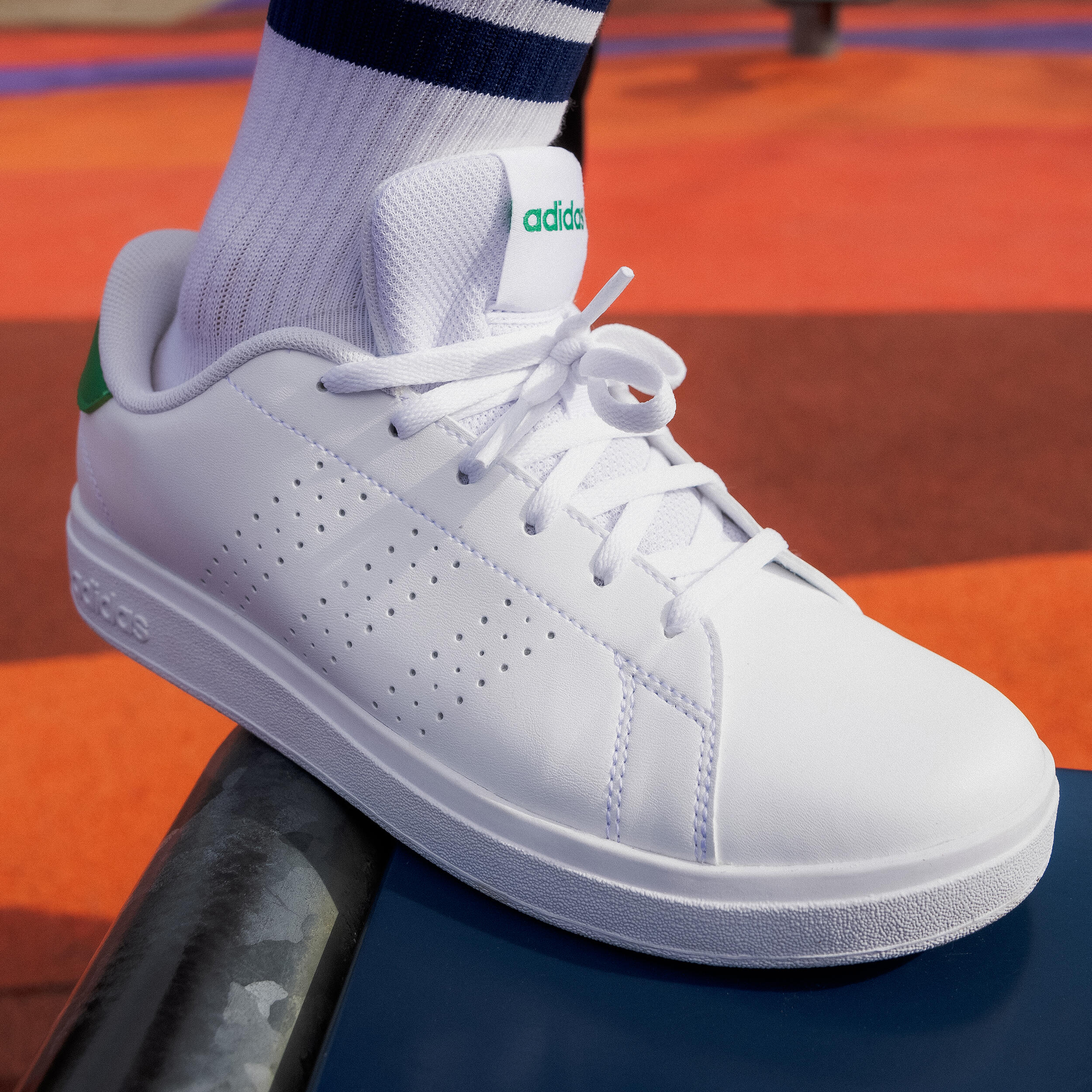 Scarpe da ginnastica ADIDAS bambino ADVANTAGE bianco-verde 2/13