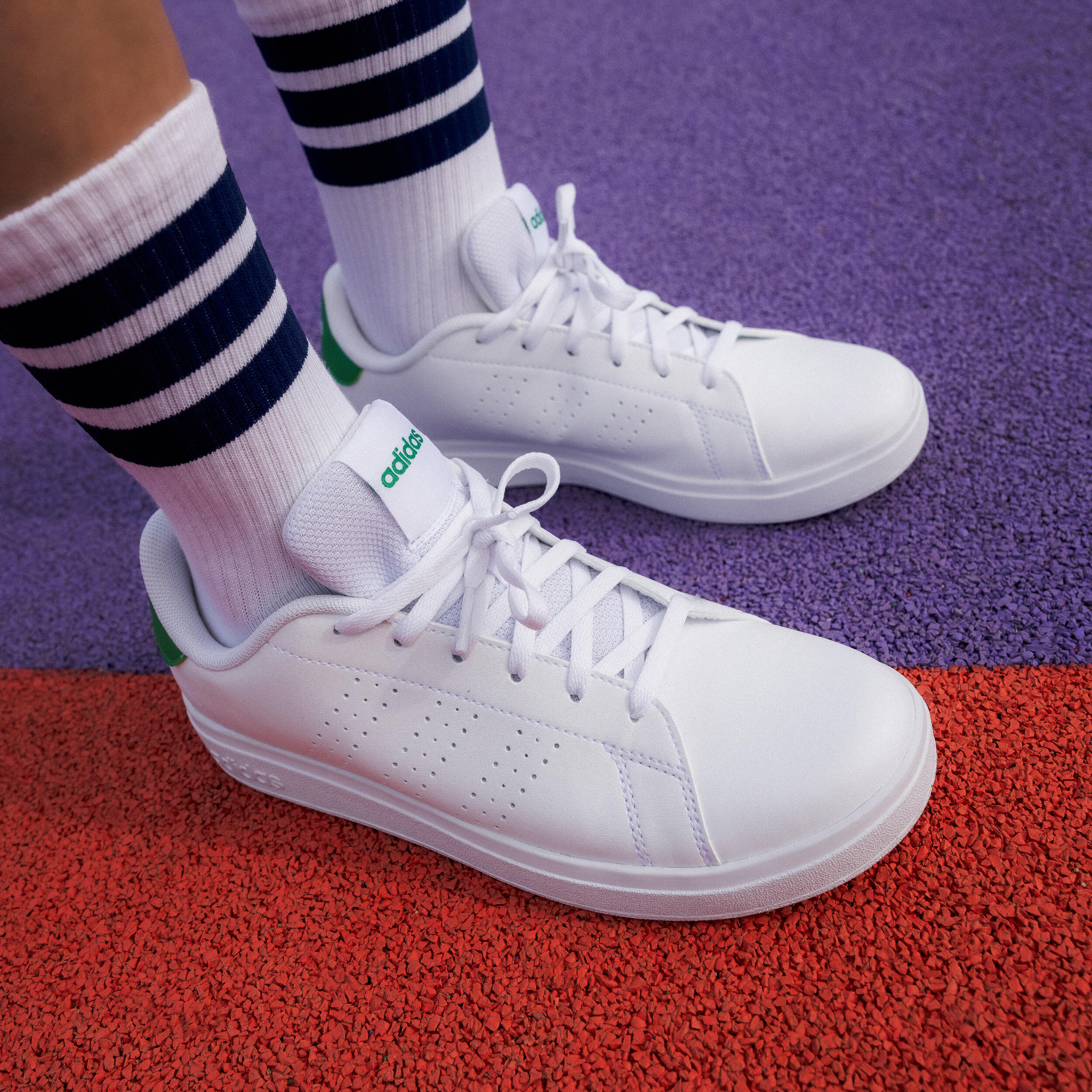 Scarpe da ginnastica ADIDAS bambino ADVANTAGE bianco-verde 12/13