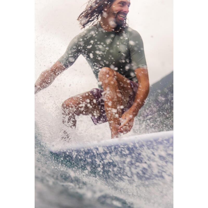 Tee shirt de surf manches courtes UPF50+ Homme - 500 kaki