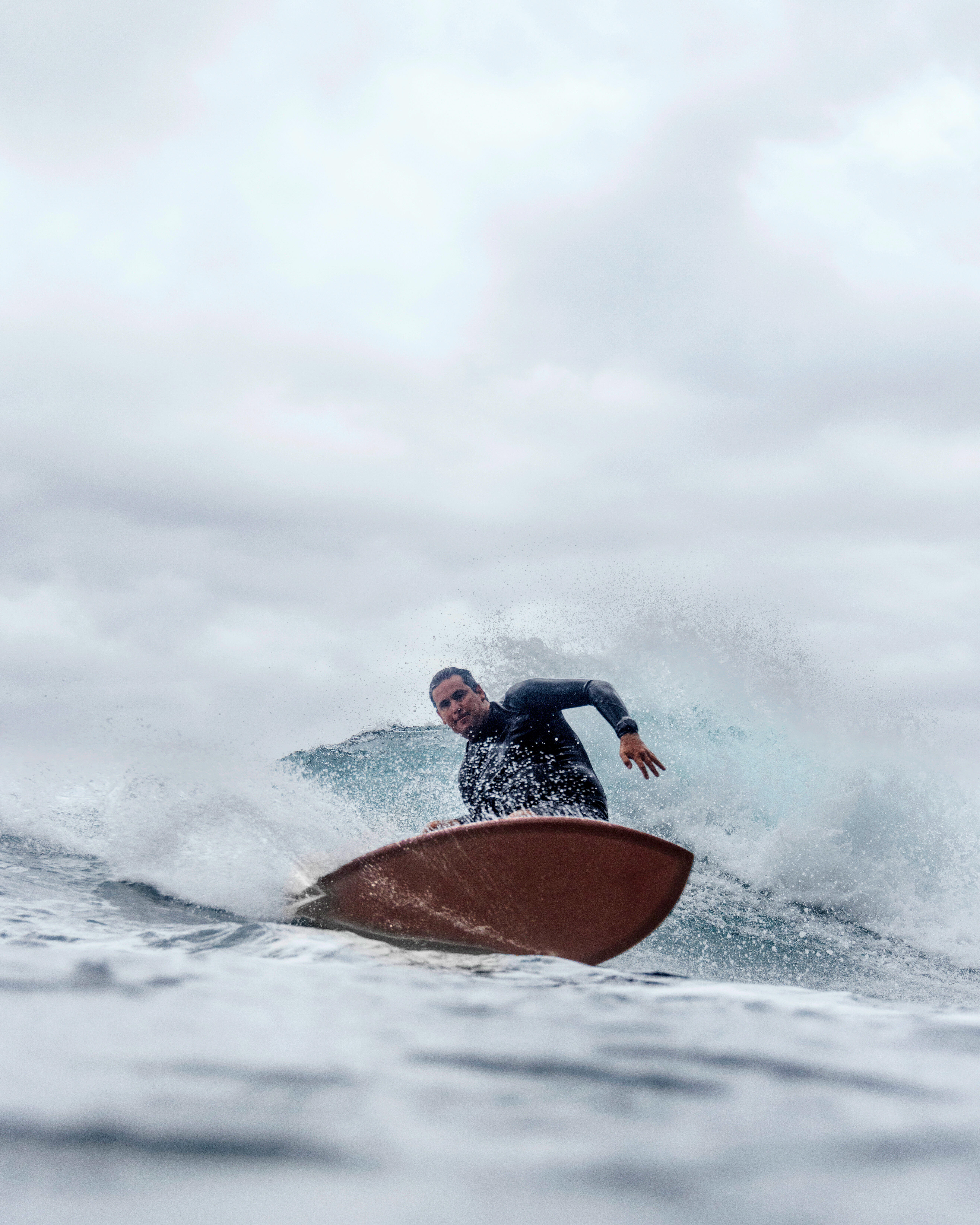 Fish surfboard 6'1 with Futures fin box without fins - burgundy