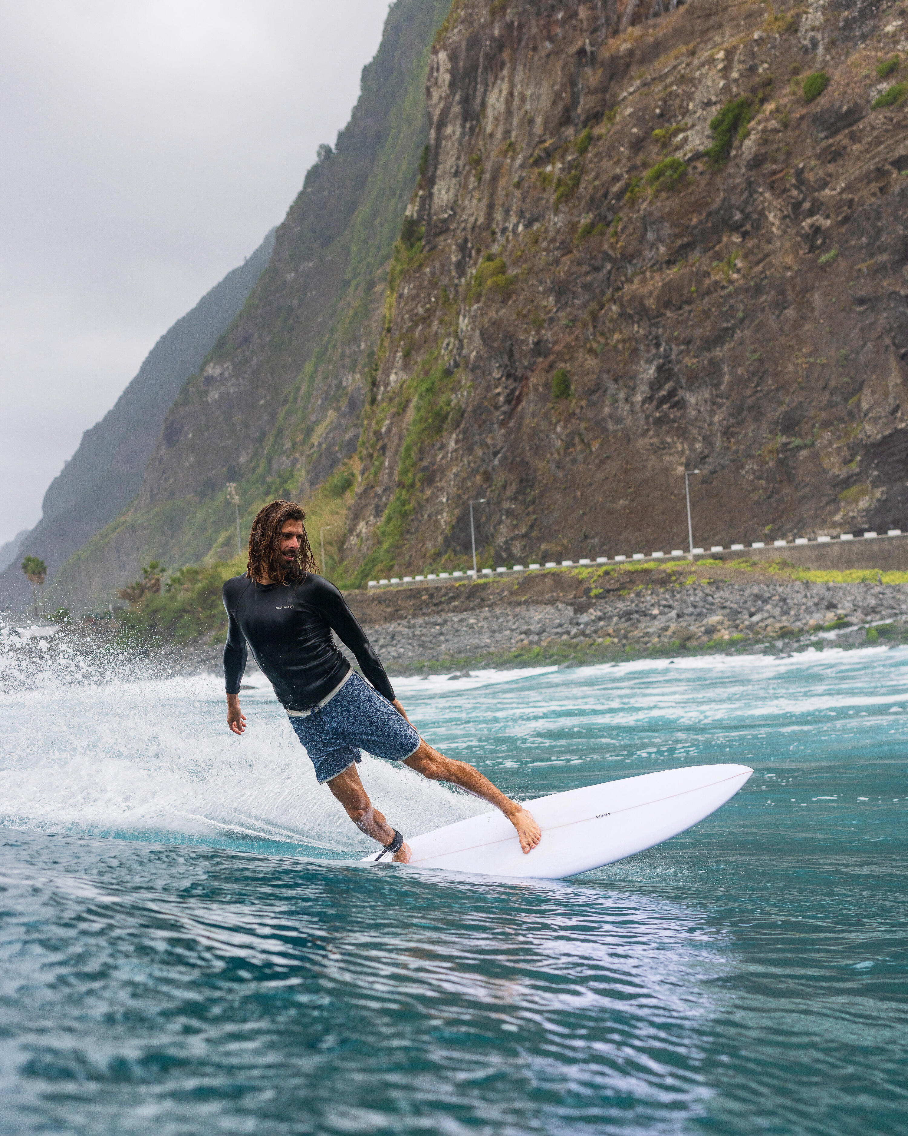 Planche de surf 7'4" - 900 mid-length blanc 13/14
