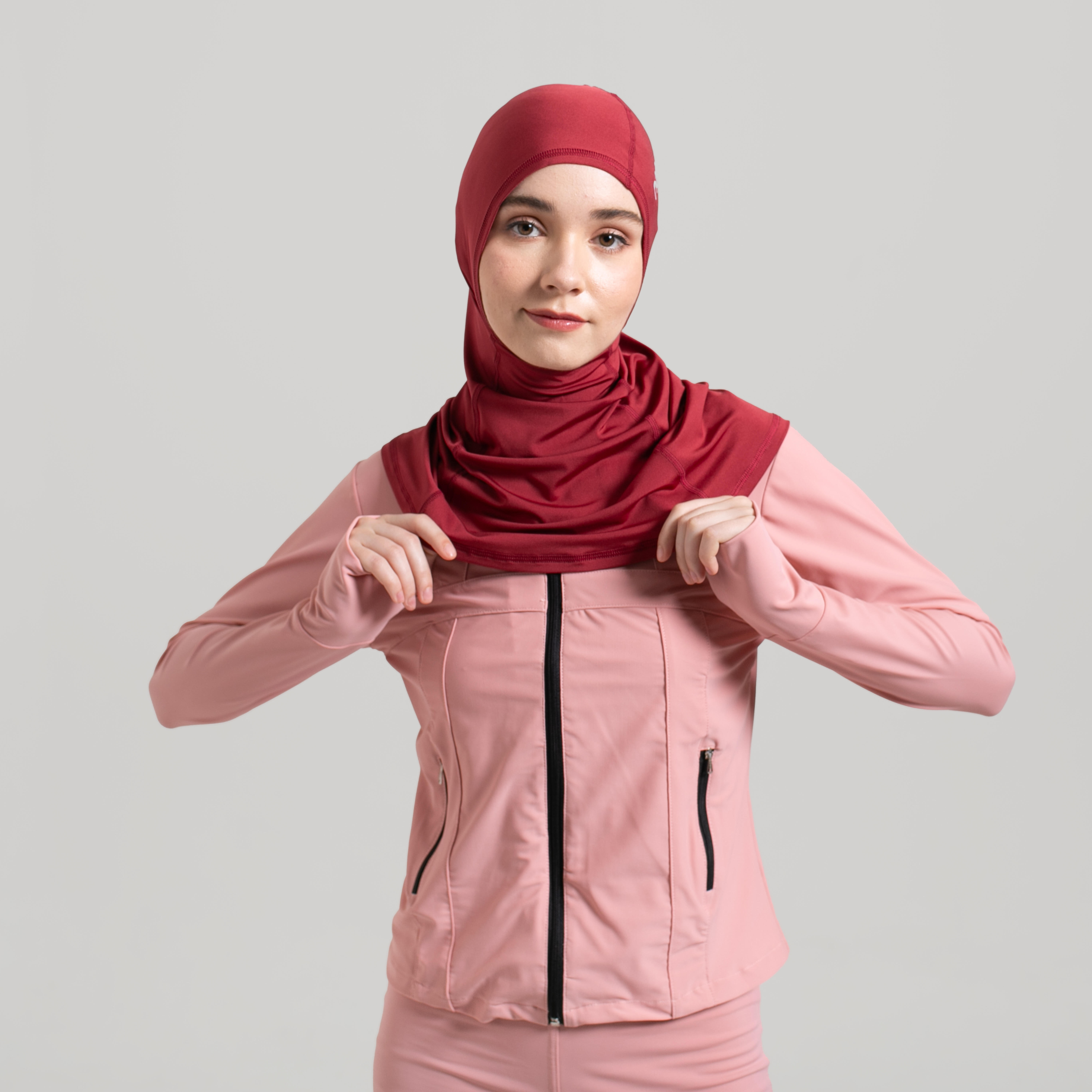 hijab sport maroon