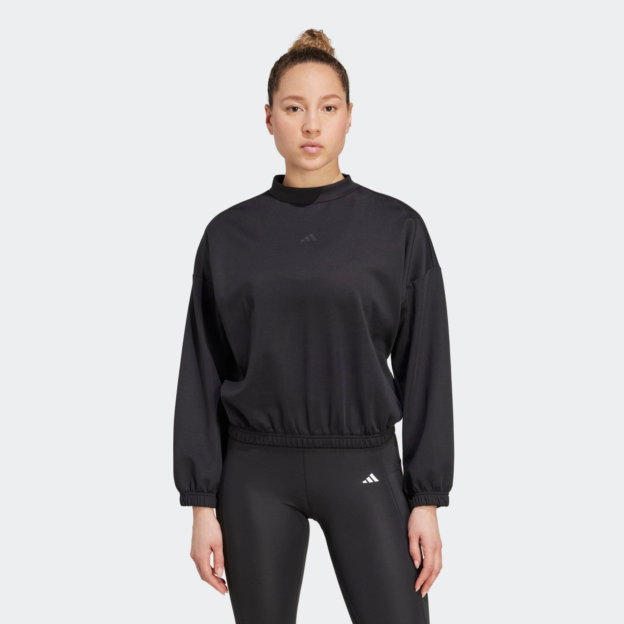 ADIDAS dámska crop fitness mikina čierna XS