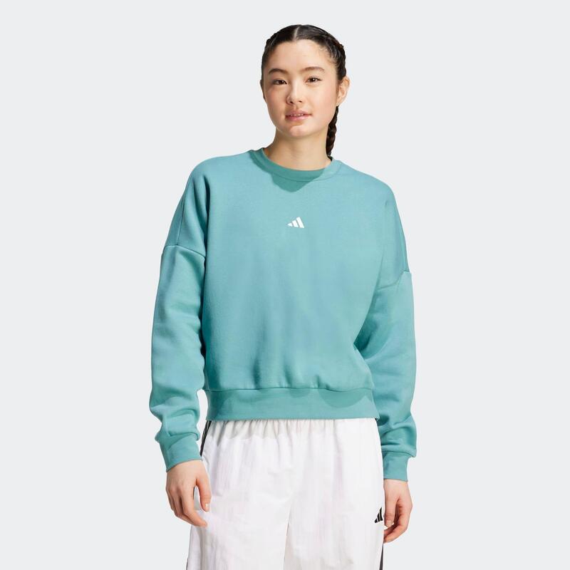 Sweat-shirt de fitness femme, turquoise