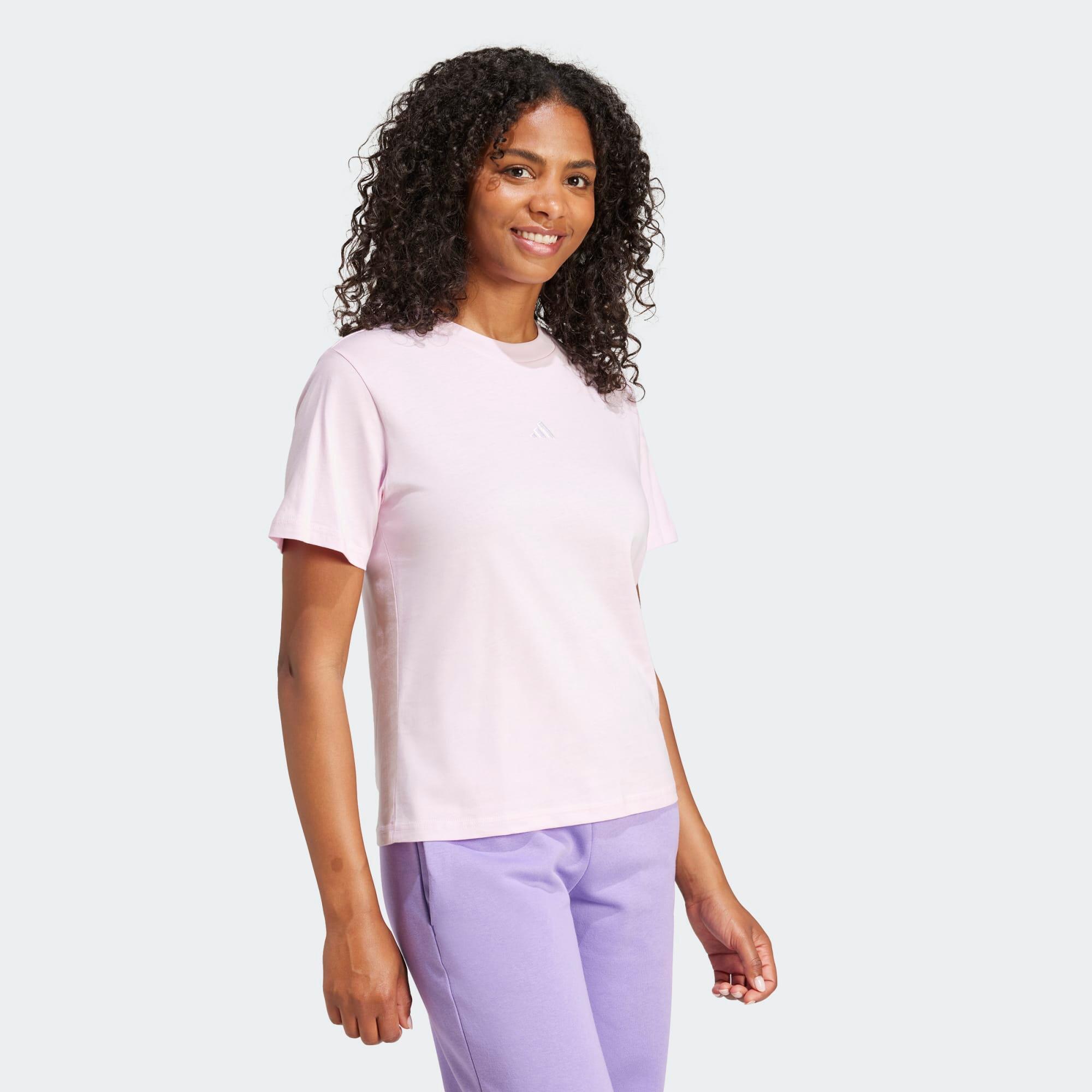 Fitness T-shirt voor dames katoen roze 3/5
