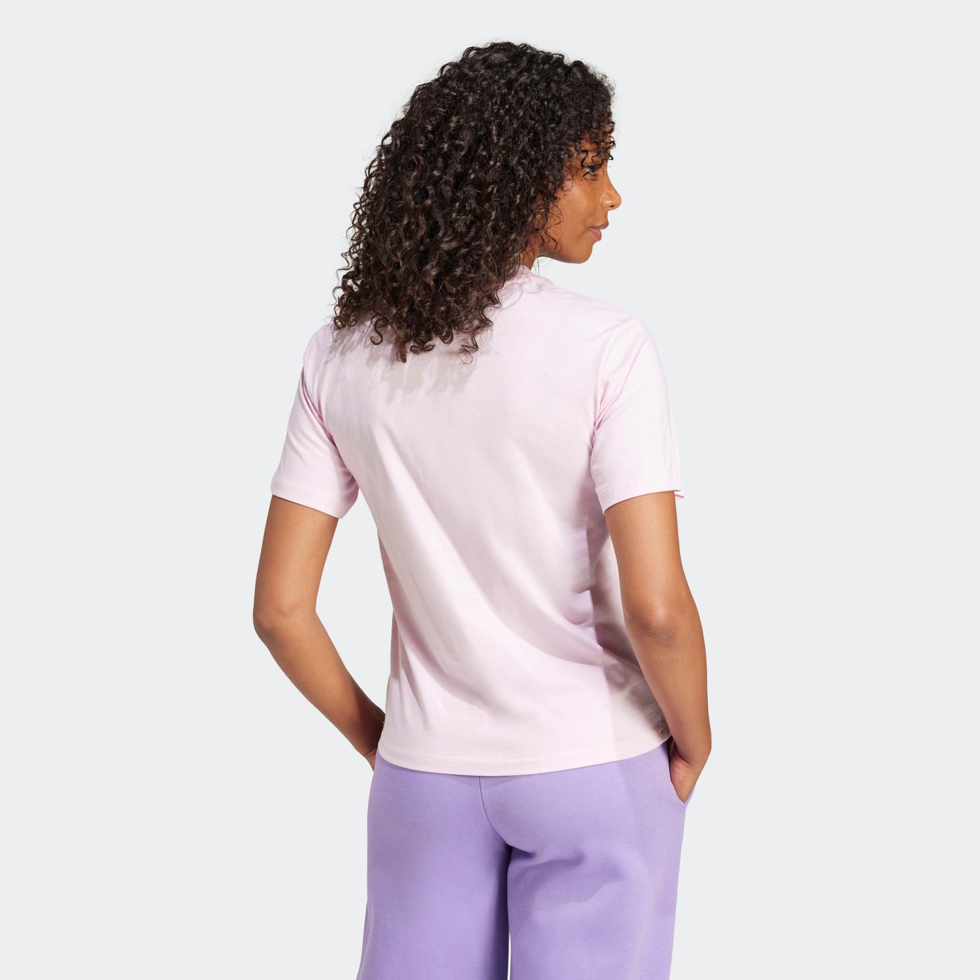 Fitness T-shirt voor dames katoen roze 2/5