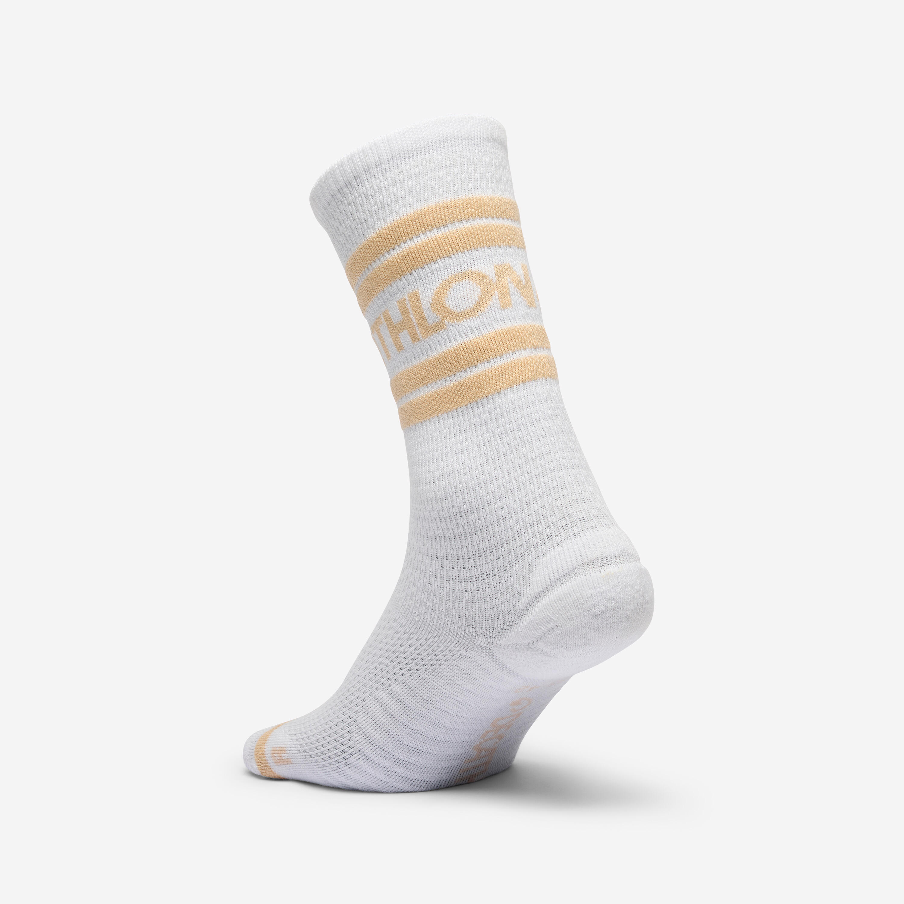 Chaussettes mi hautes femme, beige, noir et blanc 4/11