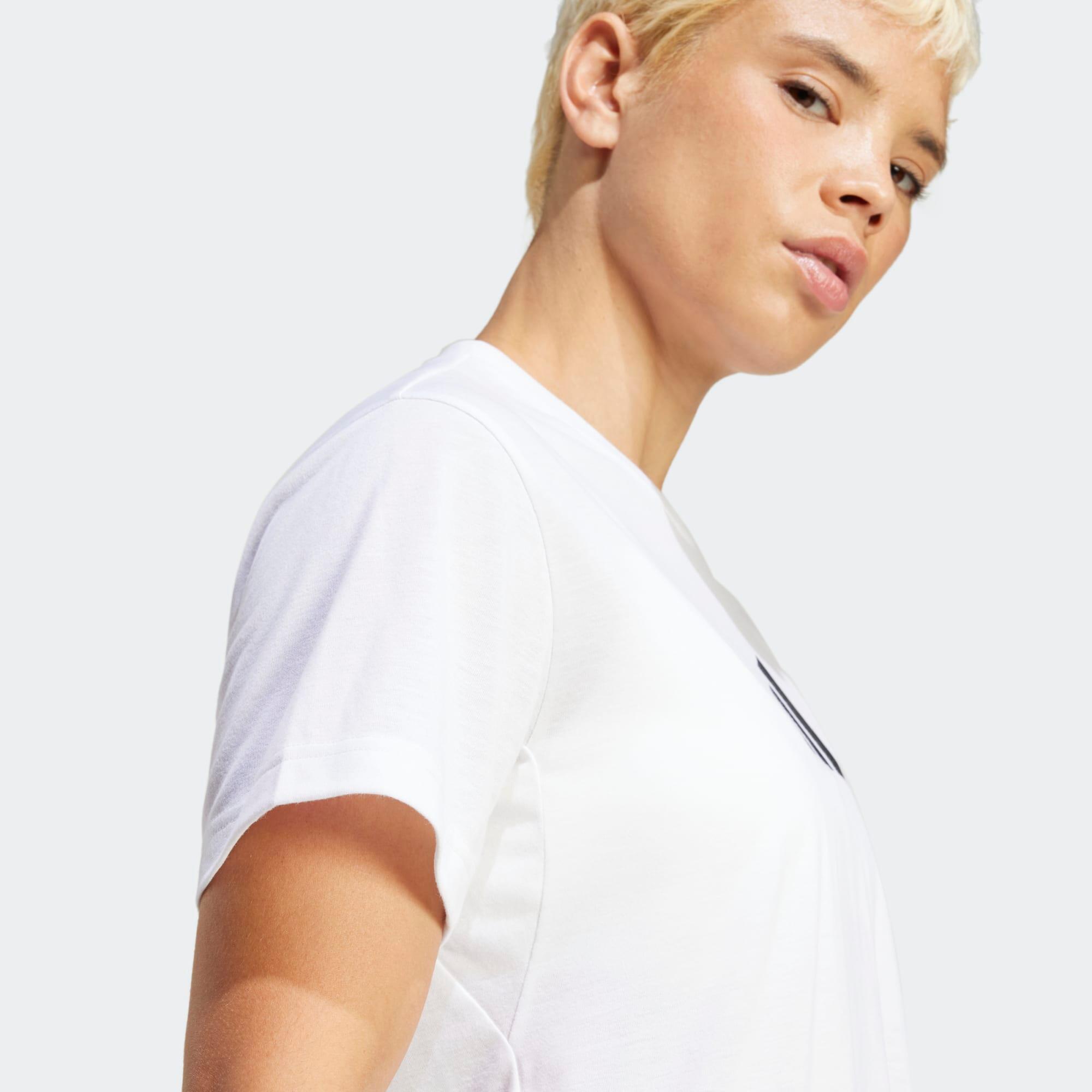 Damen-T-Shirt mit Logo-Print, weiss 9/10