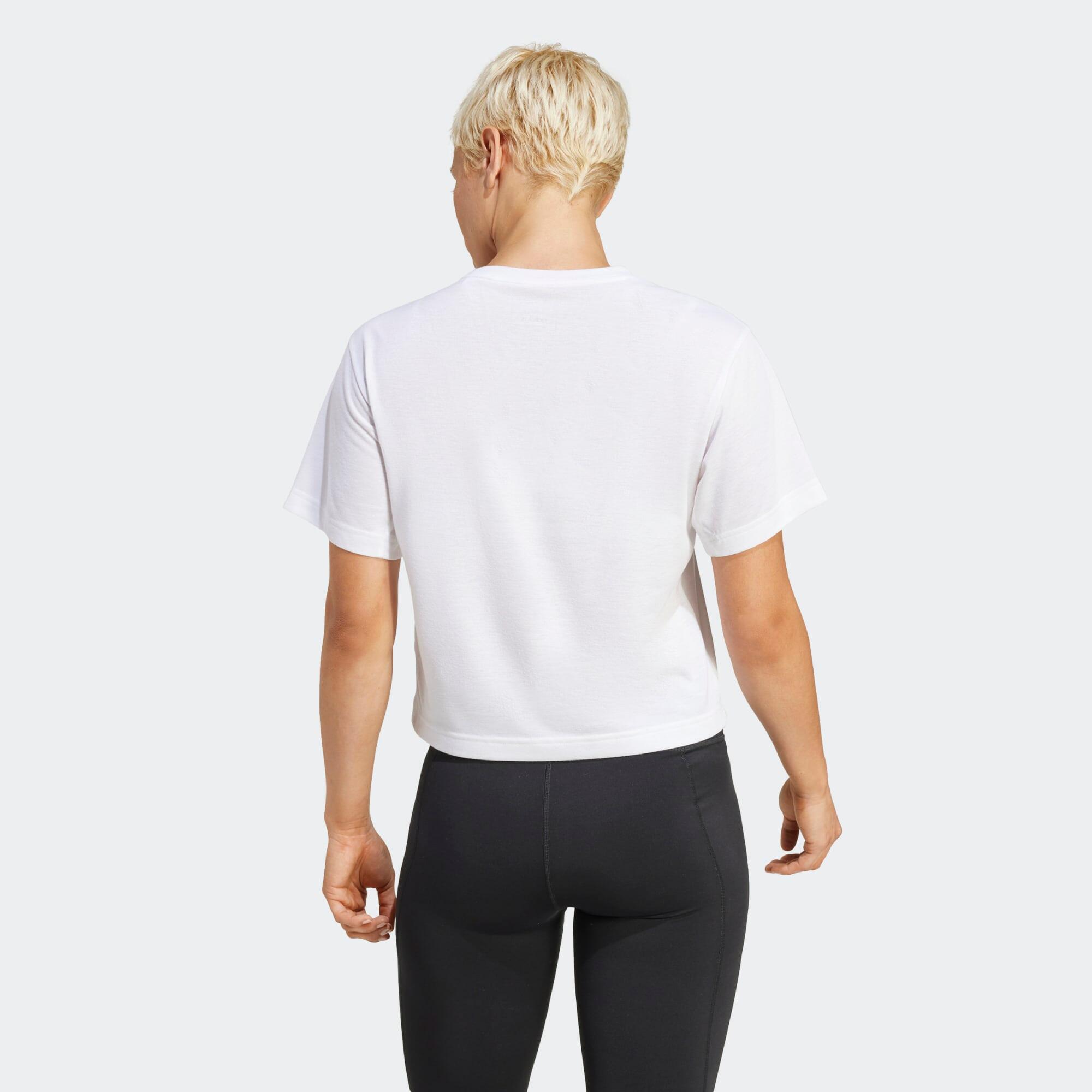 Damen-T-Shirt mit Logo-Print, weiss 7/10