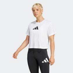 T-Shirt de Fitness Mulher Logótipo Estampado Branco