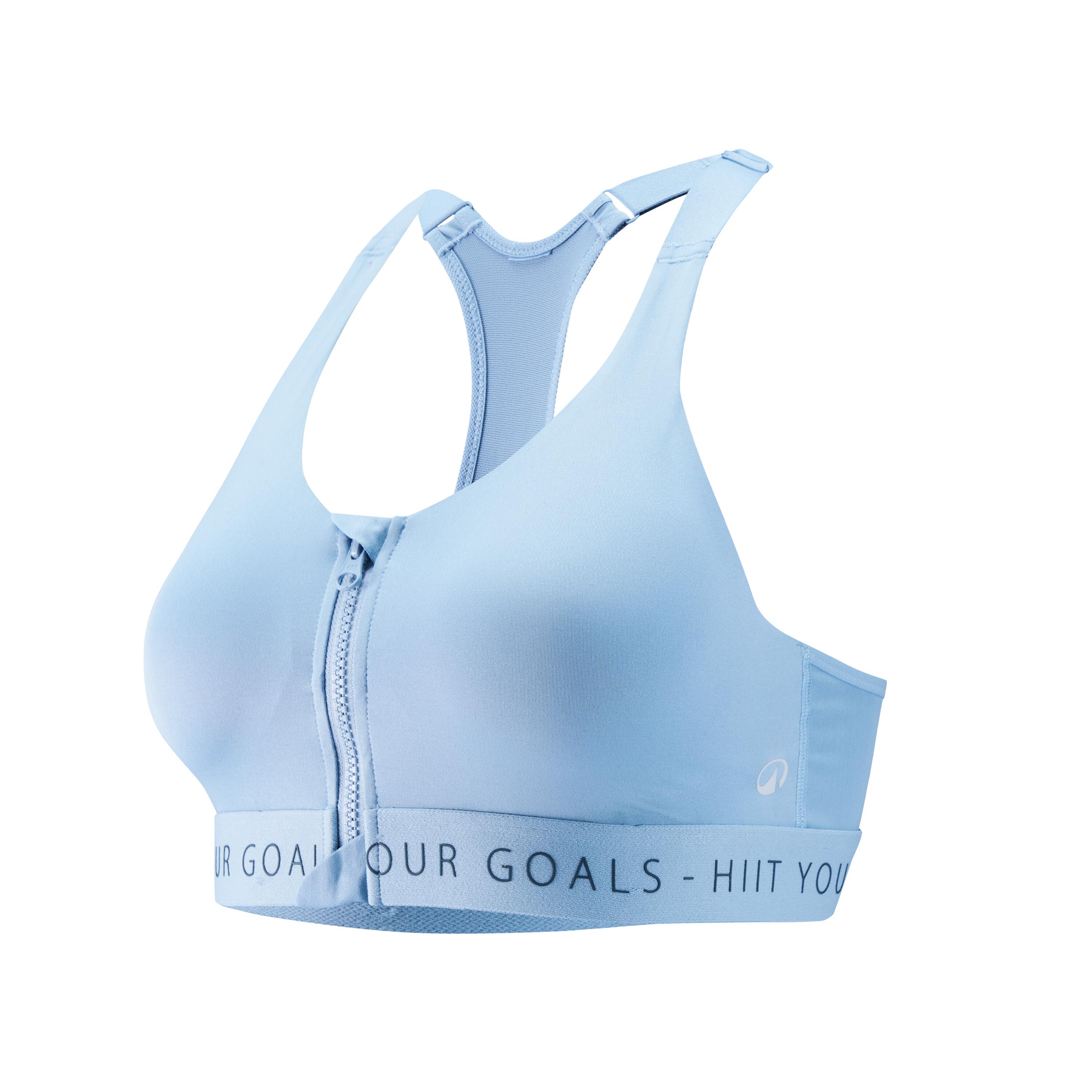 Women’s High-Support Zip-Up Sports Bra with Cups - DECATHLON