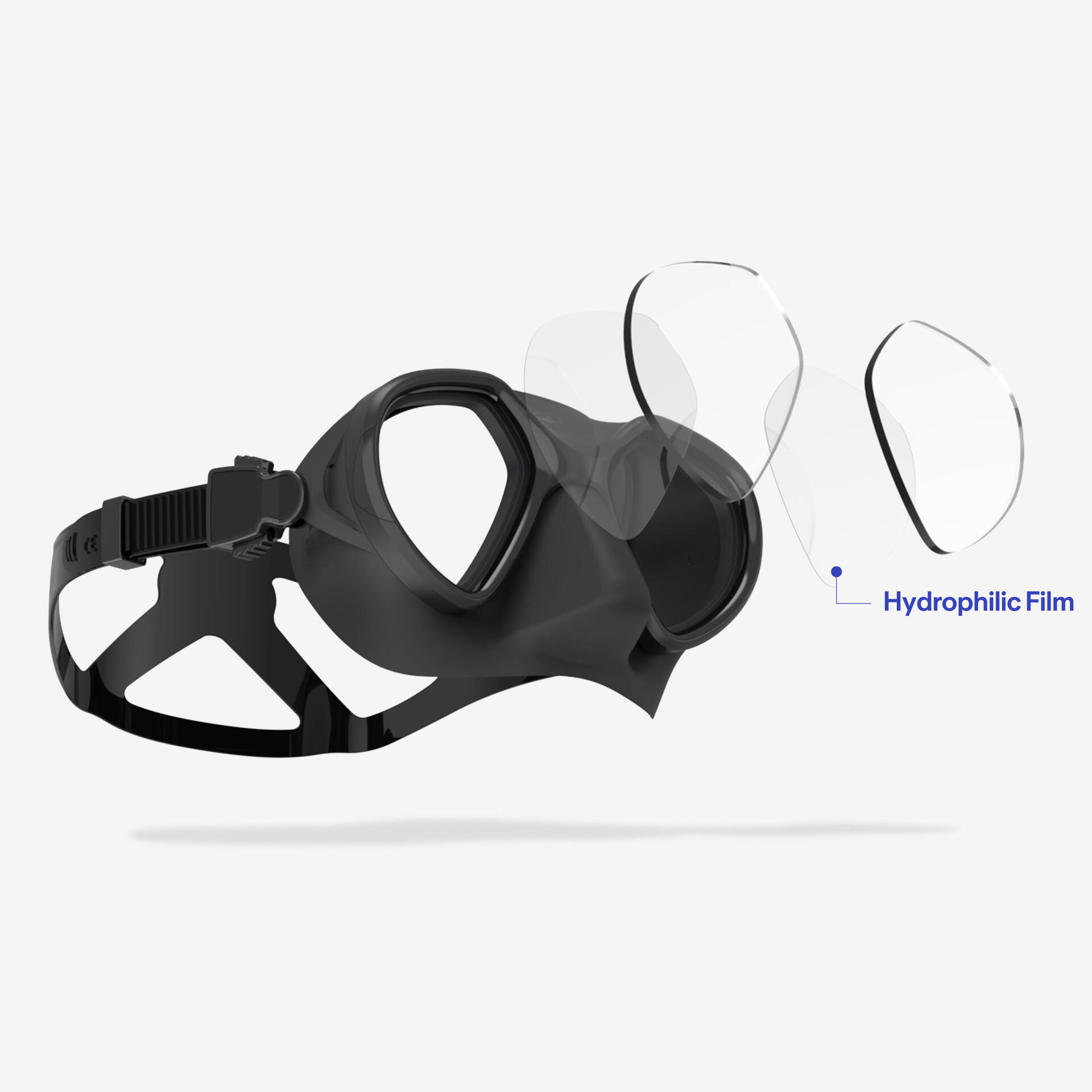 Freediving and spearfishing low volume anti-fog mask - 500 dual lv black