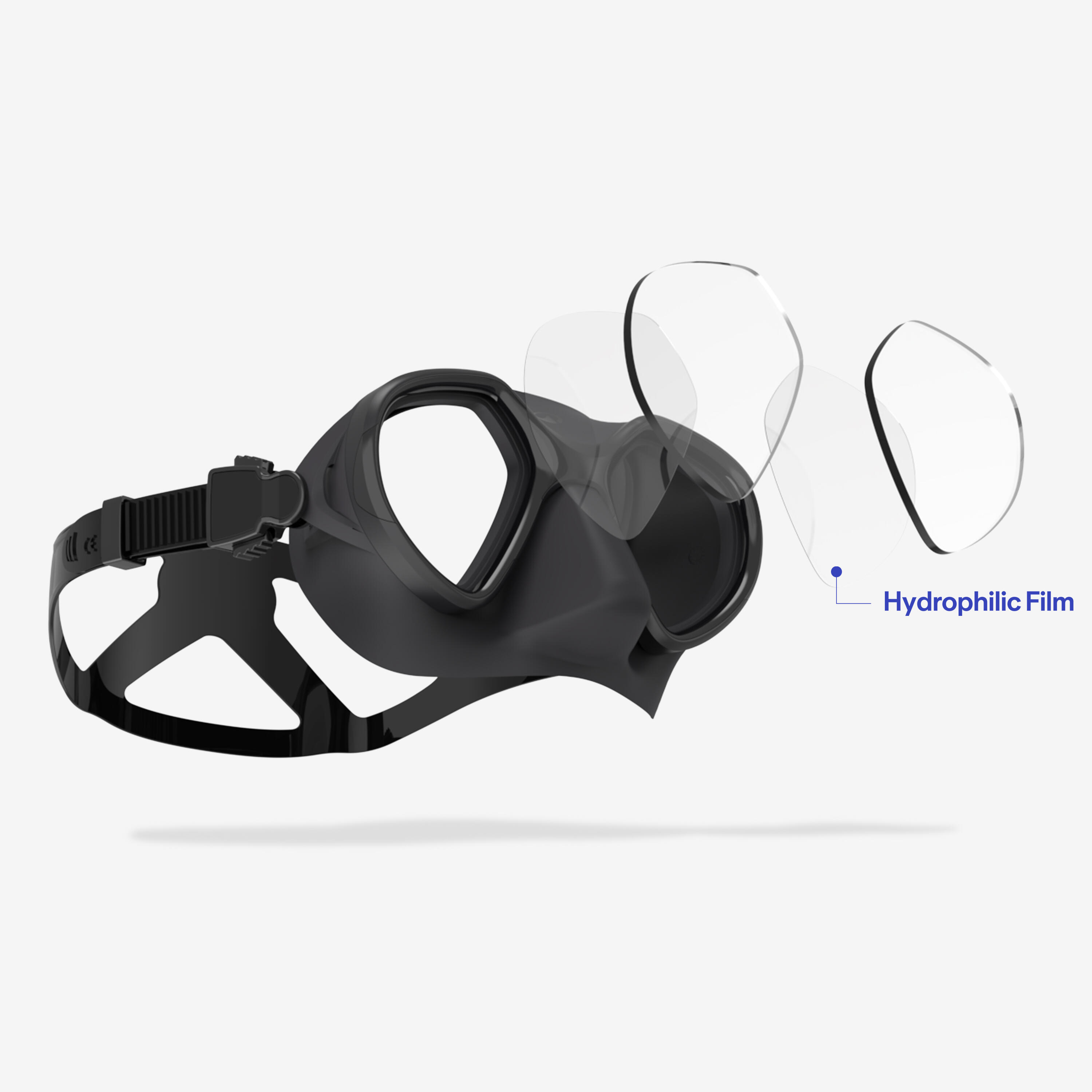 Tauchmaske Freitauchen Anti-Beschlag kleines Volumen 500 Dual LV schwarz 3/12
