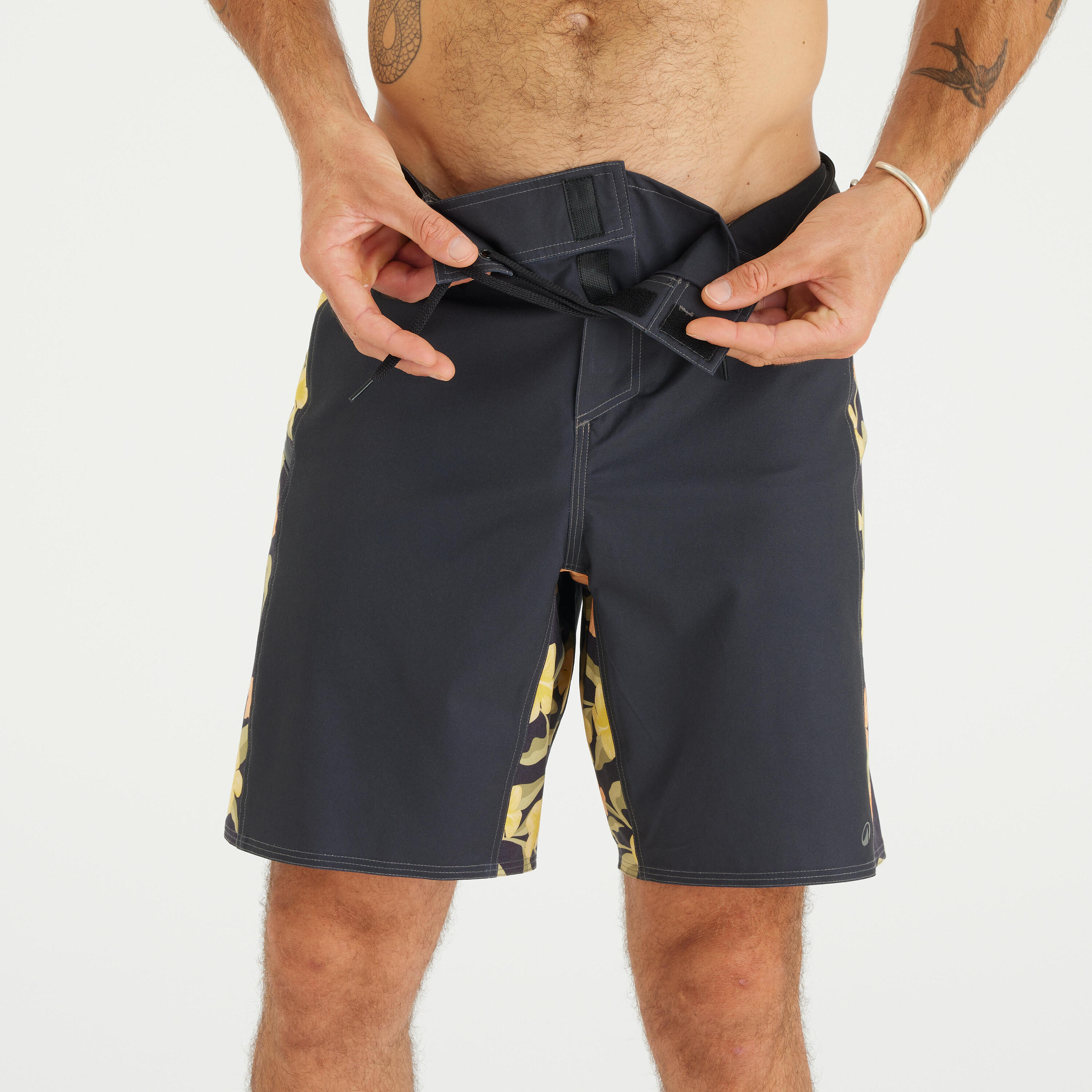 Lange boardshort 19" voor surfen heren 500 Arch Spring zwart 3/6