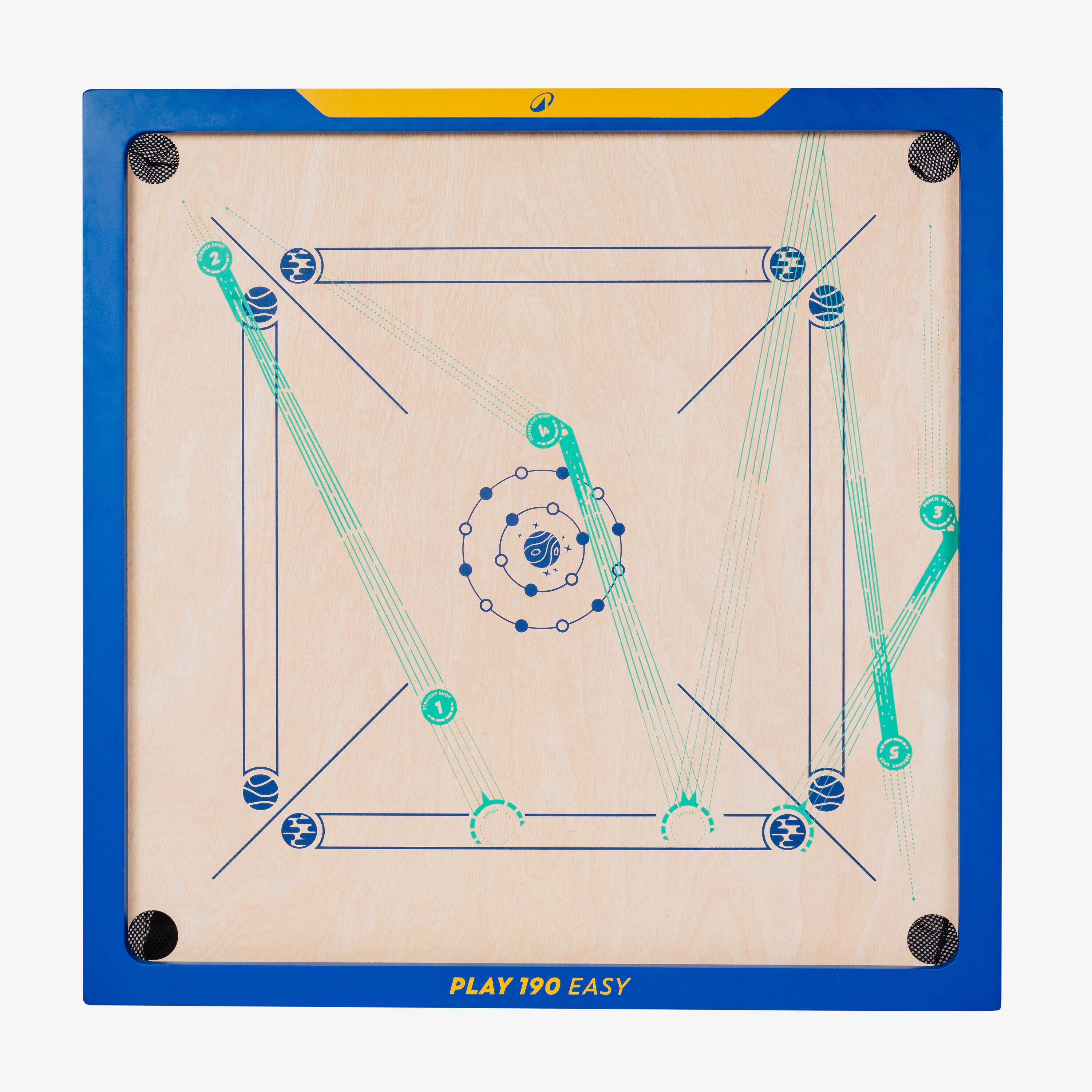 6 mm INDIAN PLY KIDS CARROM BOARD WITH PRACTICE MODE - PLAY 190 EASY BLUE -  1