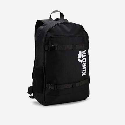 Czarny plecak z taśmami Kubota