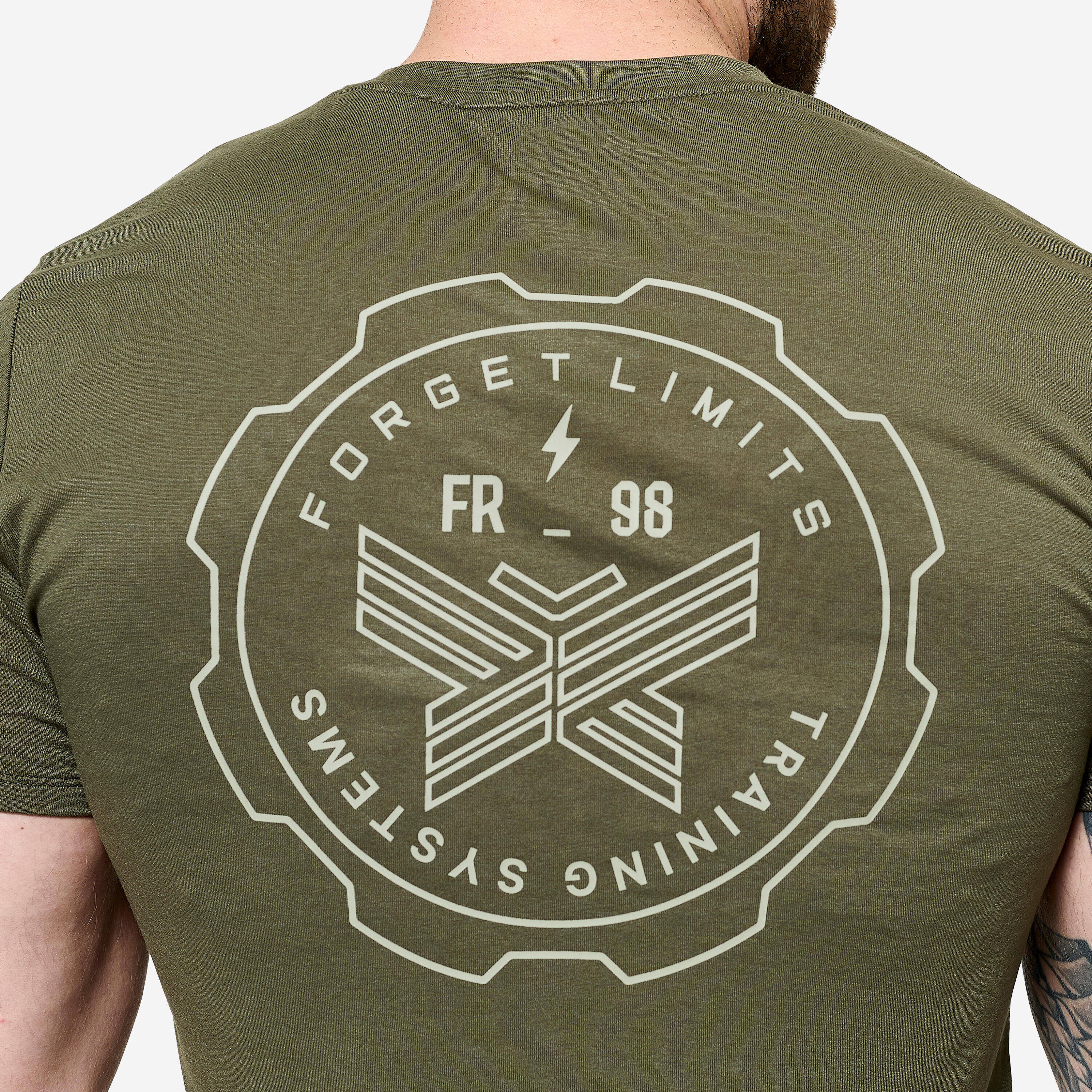 Men's Slim-Fit Breathable Cross Training T-Shirt - Khaki Green -  3
