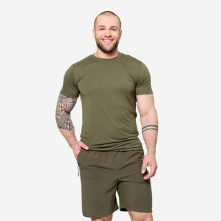 Men's Slim-Fit Breathable Cross Training T-Shirt - Khaki Green